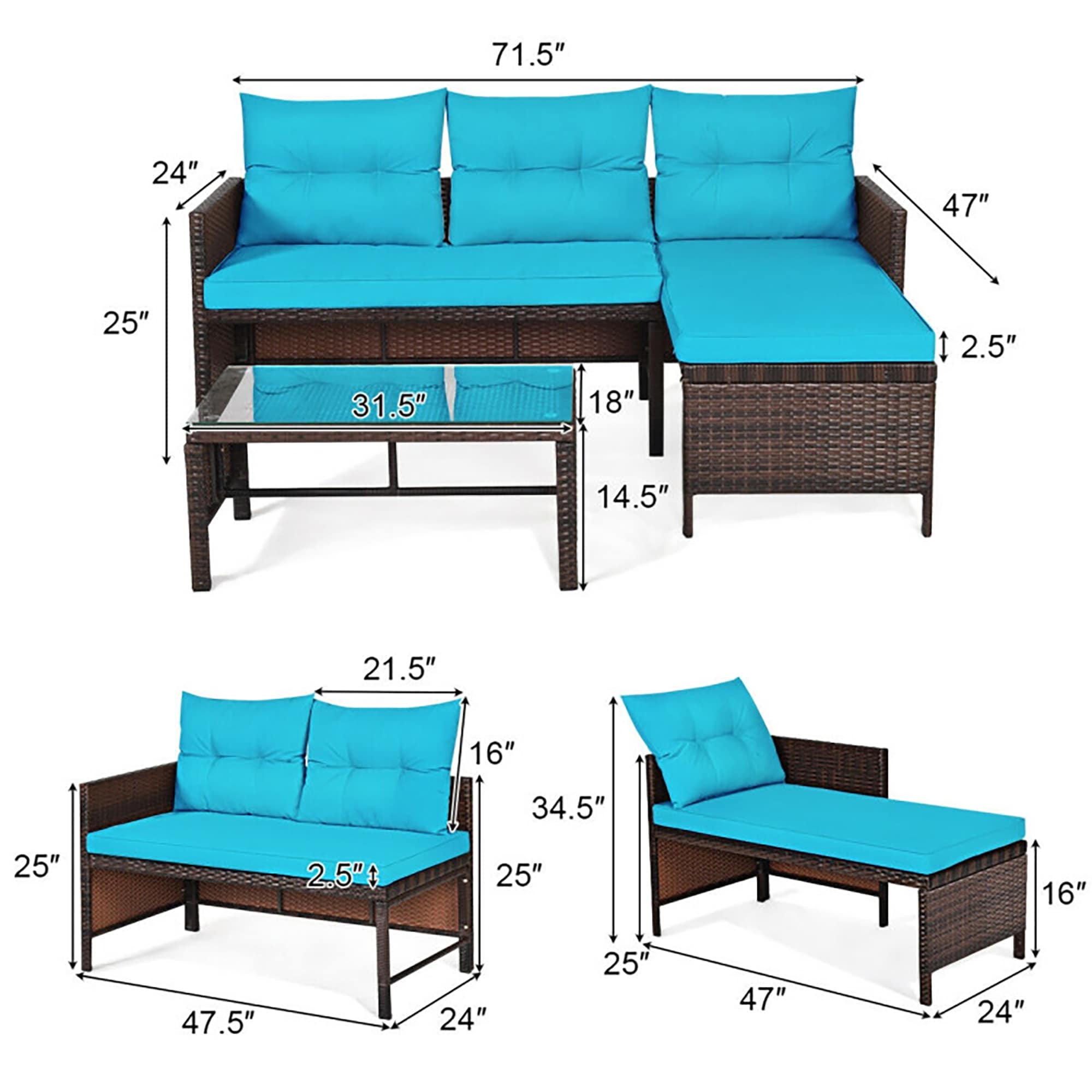 CASAINC WF-HW63870TU-LA Patio-Conversation-Sets - View #10