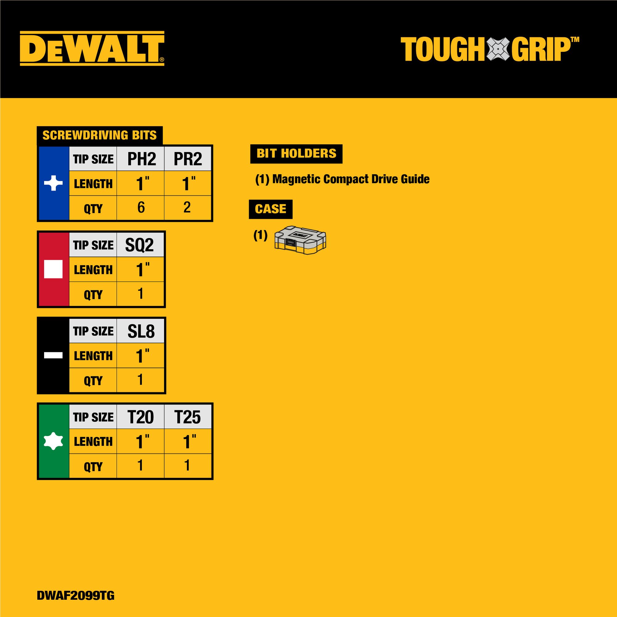 DEWALT DWAF2099TG screwdrivingbits - View #2