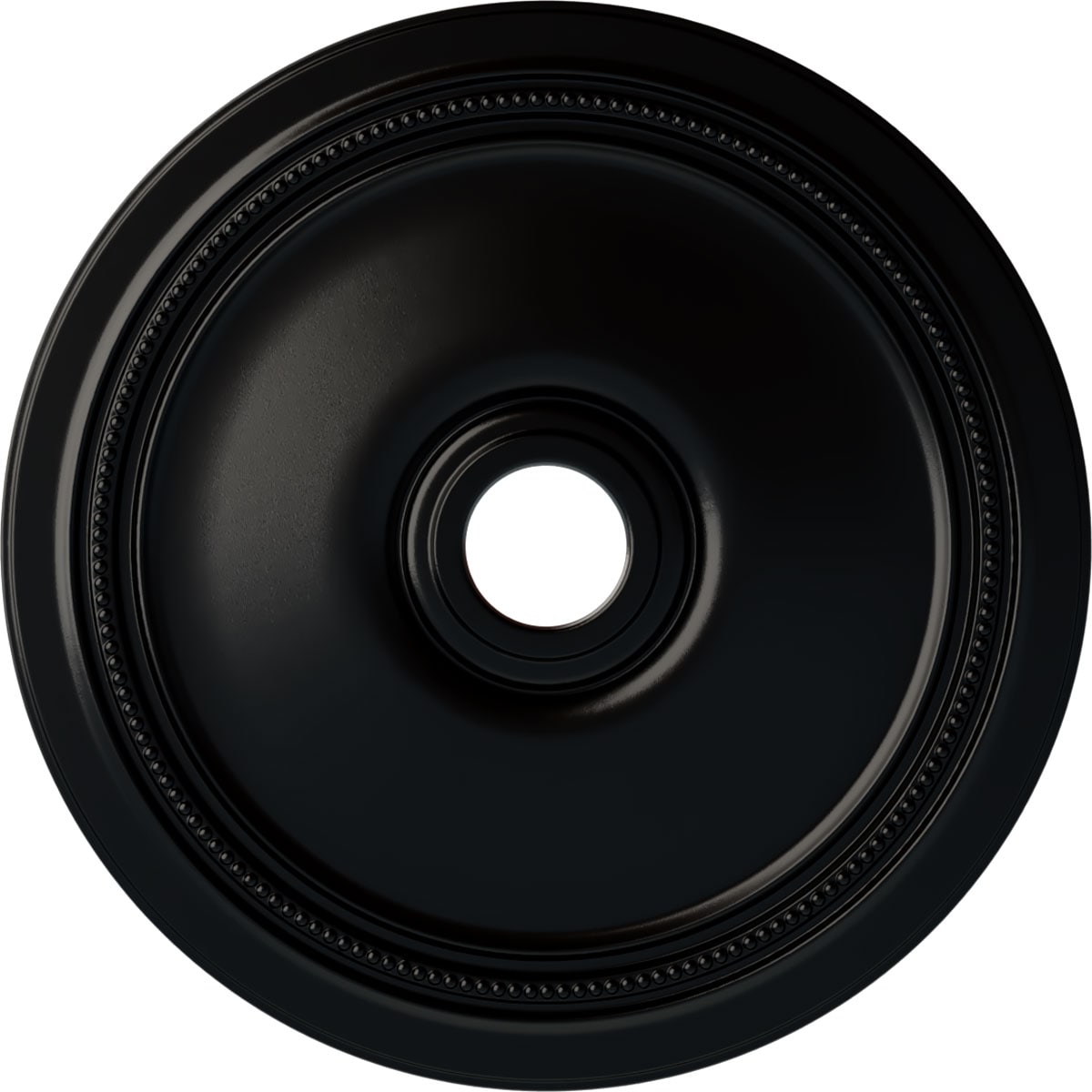 Ekena Millwork CM24DIBLF Diane 24-in W x 24-in L Painted Jet Black Polyurethane Whole Ceiling Medallion