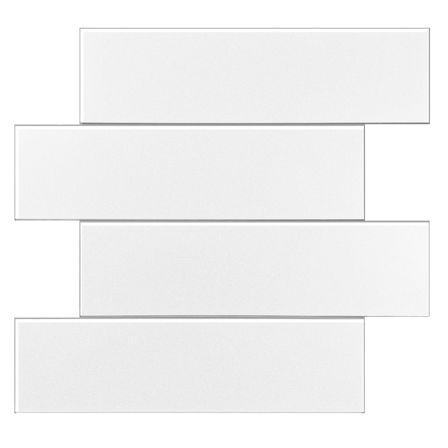 Murella 69000 SPC White Matte 11-in x 12-in Matte Composite Subway Wall Tile (1.78-sq. ft/ Carton)