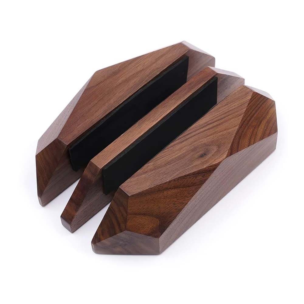 Etokfoks  Dual Laptop Holder Vertical Wooden 2 Slot Stand for Desk Space Saving Design with Silicon Protection