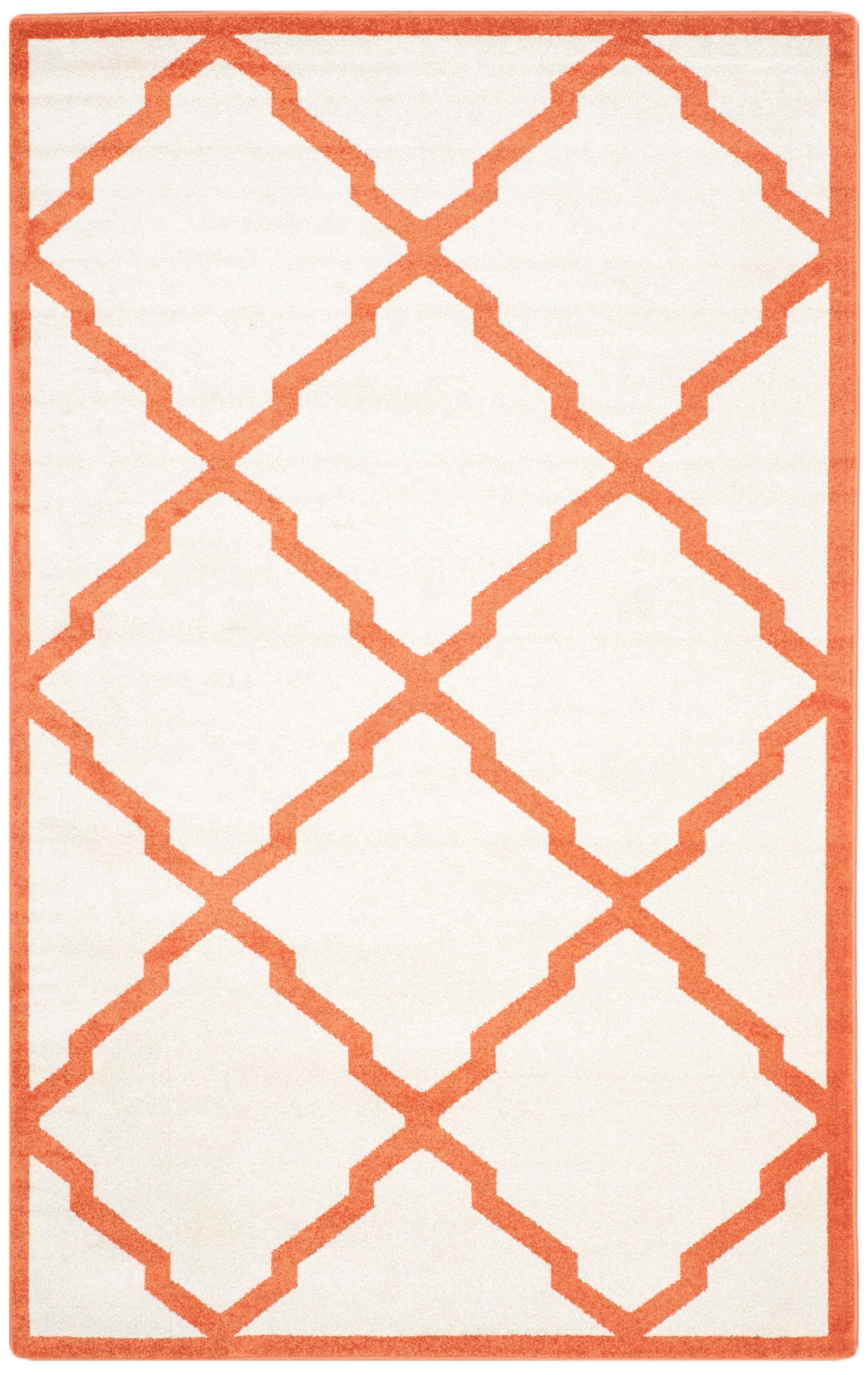 Safavieh AMT421F-5 Amherst Lowell 5 x 8 (ft) Loomed Synthetic Beige/Orange Rectangular Indoor/Outdoor Trellis Farmhouse/Cottage Area rug