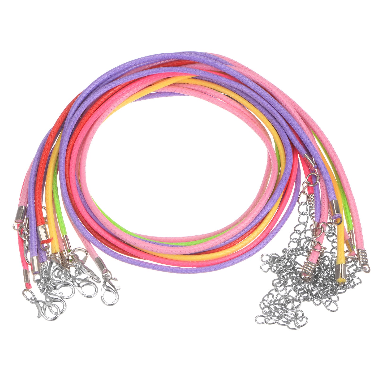 Harfington 10pcs Waxed Necklace Cord Bulk  16 Inches and 2mm Dia Necklace String Rope with Clasp for Pendants  Bracelets  Necklaces  Jewelry Making Beading Supplies  Multicolor