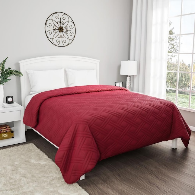 Hastings Home Coverlet Burdy Solid, Maroon Duvet Cover Queen Size