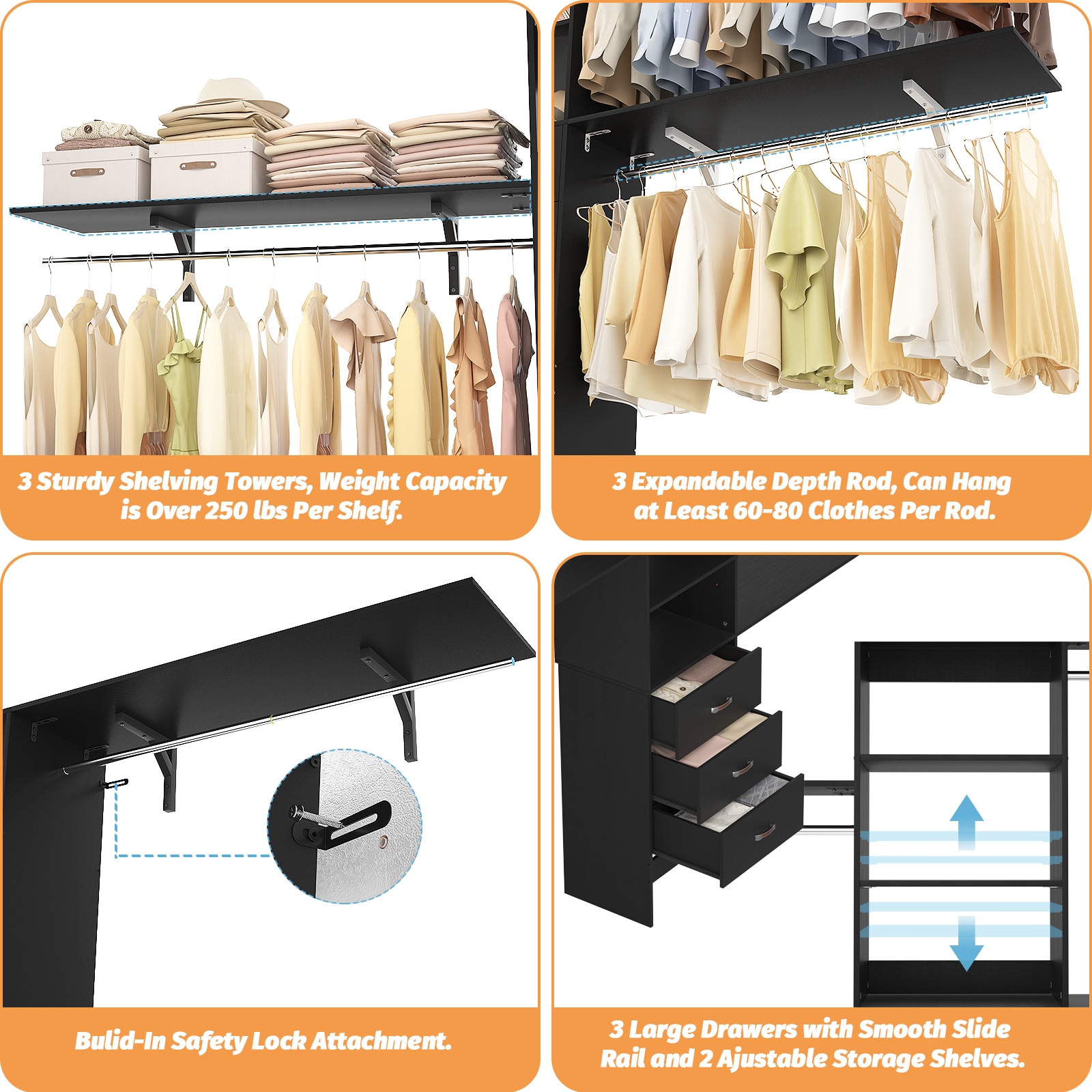 Aheaplus YCG120-B Wood-Closet-Kits - View #6