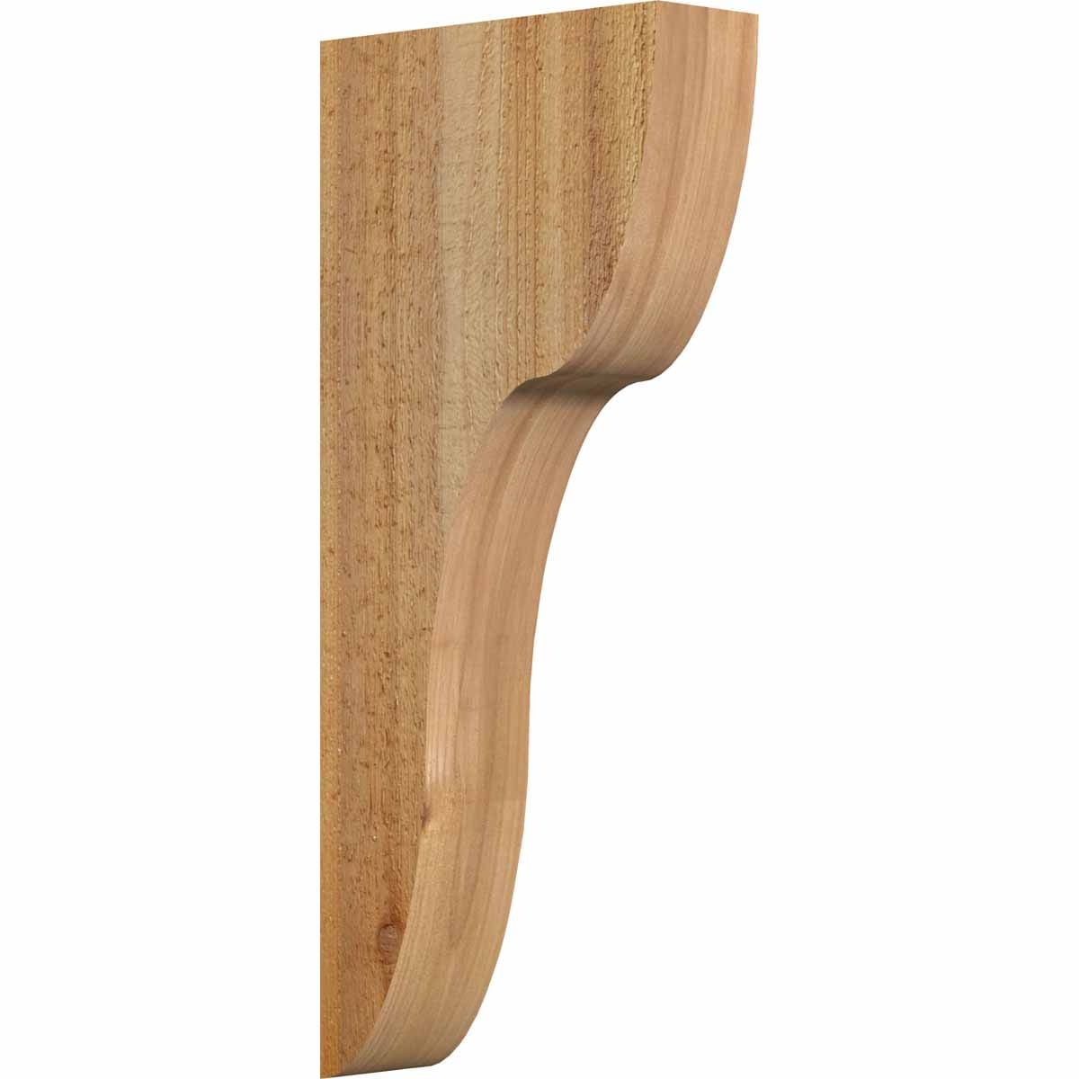 Ekena Millwork COR04X12X28CAR00RWR 4-in x 12-in x 28-in Carmel Unfinished Western red cedar Wood Paintable/Stainable Corbel