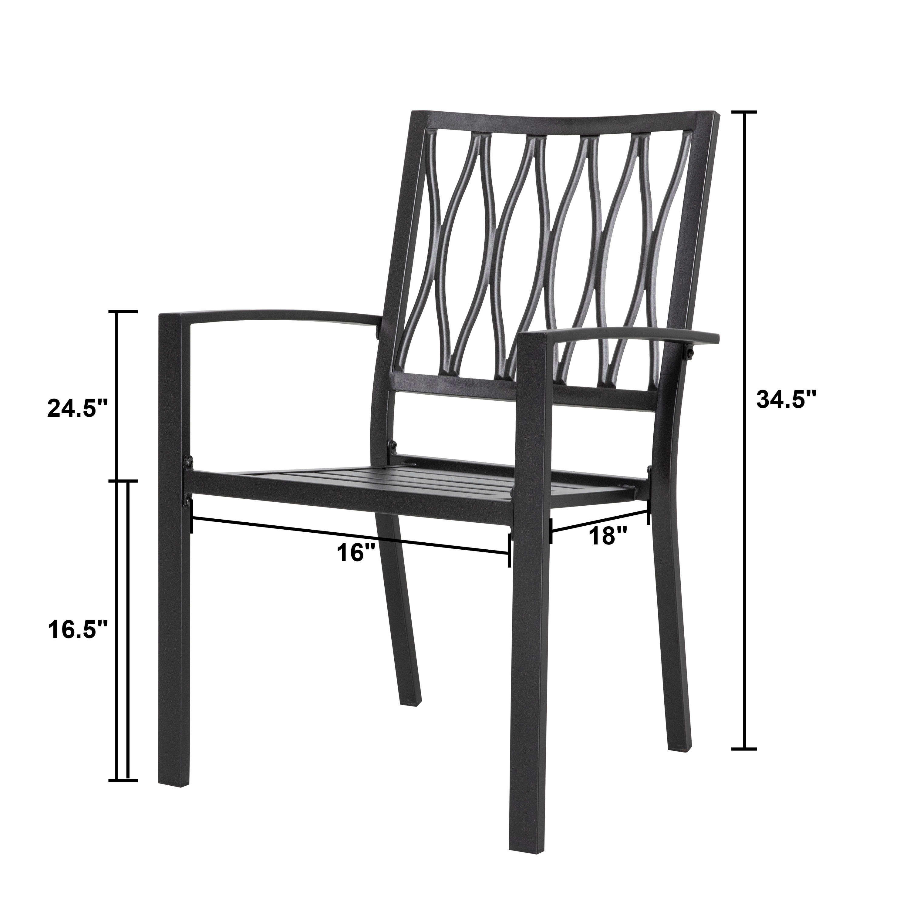 Nuu Garden 4 Stackable Frame Hanging Dining Chair(s) with Black Solid ...