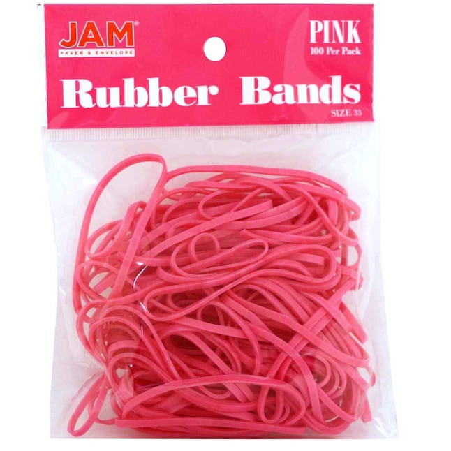 JAM Paper Jam Paper Colored Rubber Bands, Size 33, Pink Rubberbands,  100/Pack in the Clips & Fasteners department at