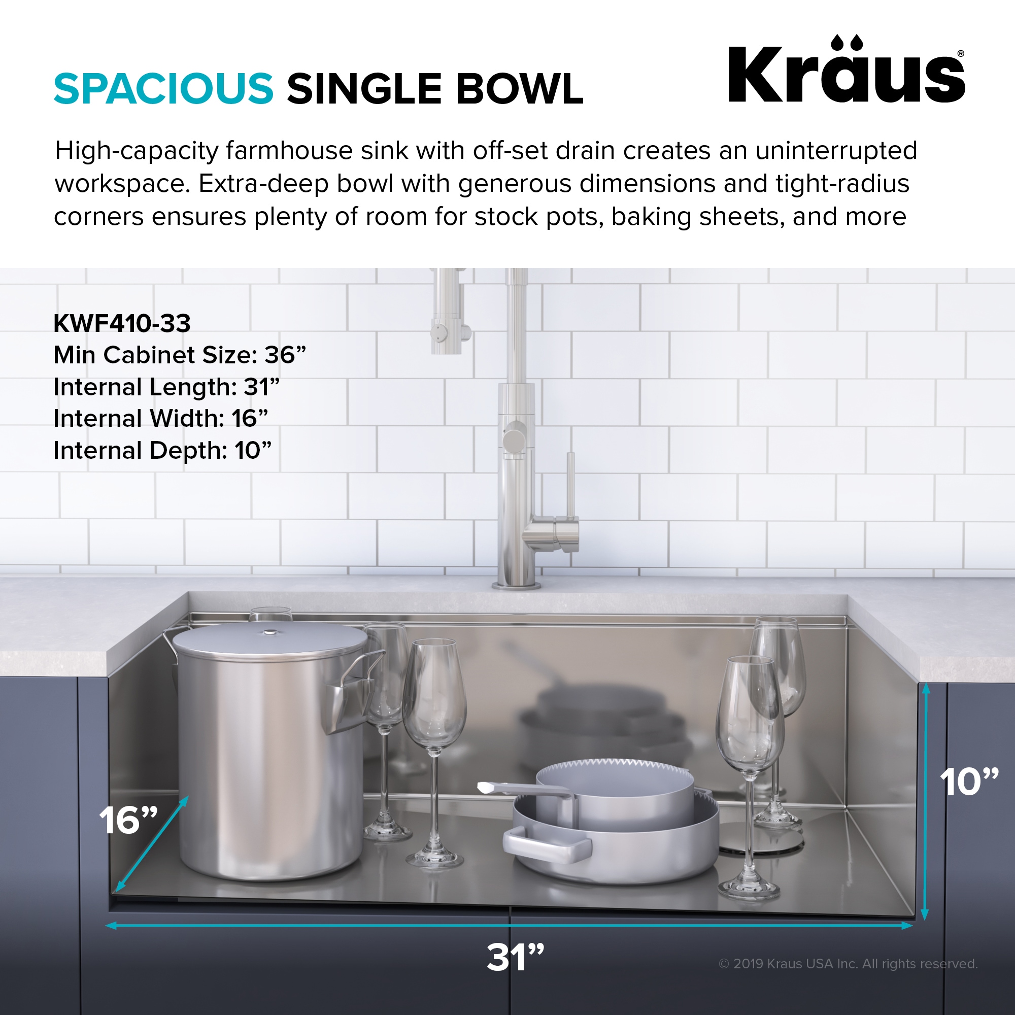 Kraus KWF410-33-100-75MB Kitchen-Sinks - View #4
