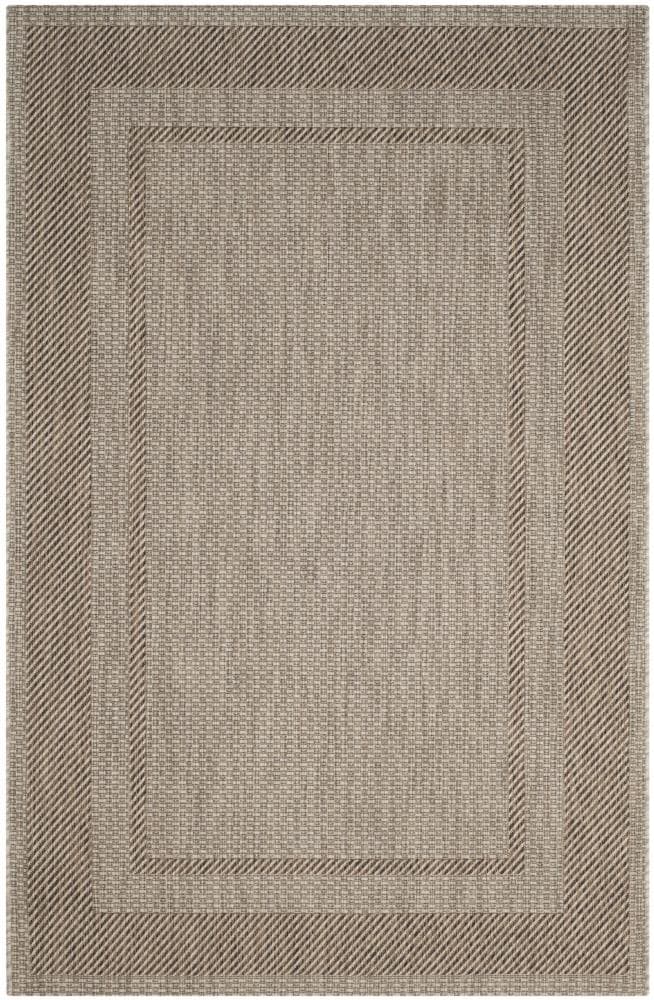 Safavieh CY8477-36312-6 Courtyard Kourou 7 x 10 (ft) Loomed Polypropylene Beige/Brown Rectangular Indoor/Outdoor Border Area rug
