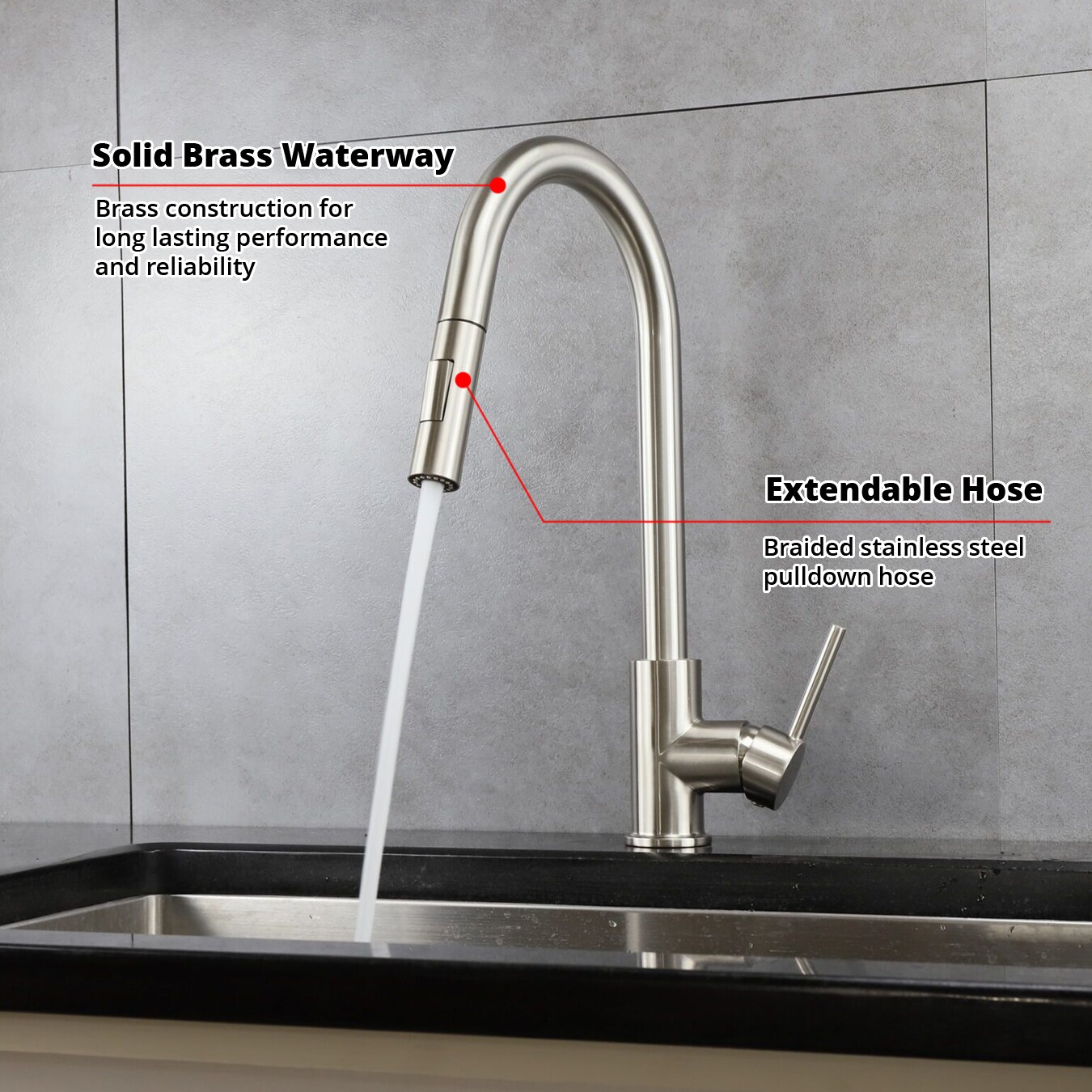 Lexora LKFS8011BN Kitchen-Faucets - View #3