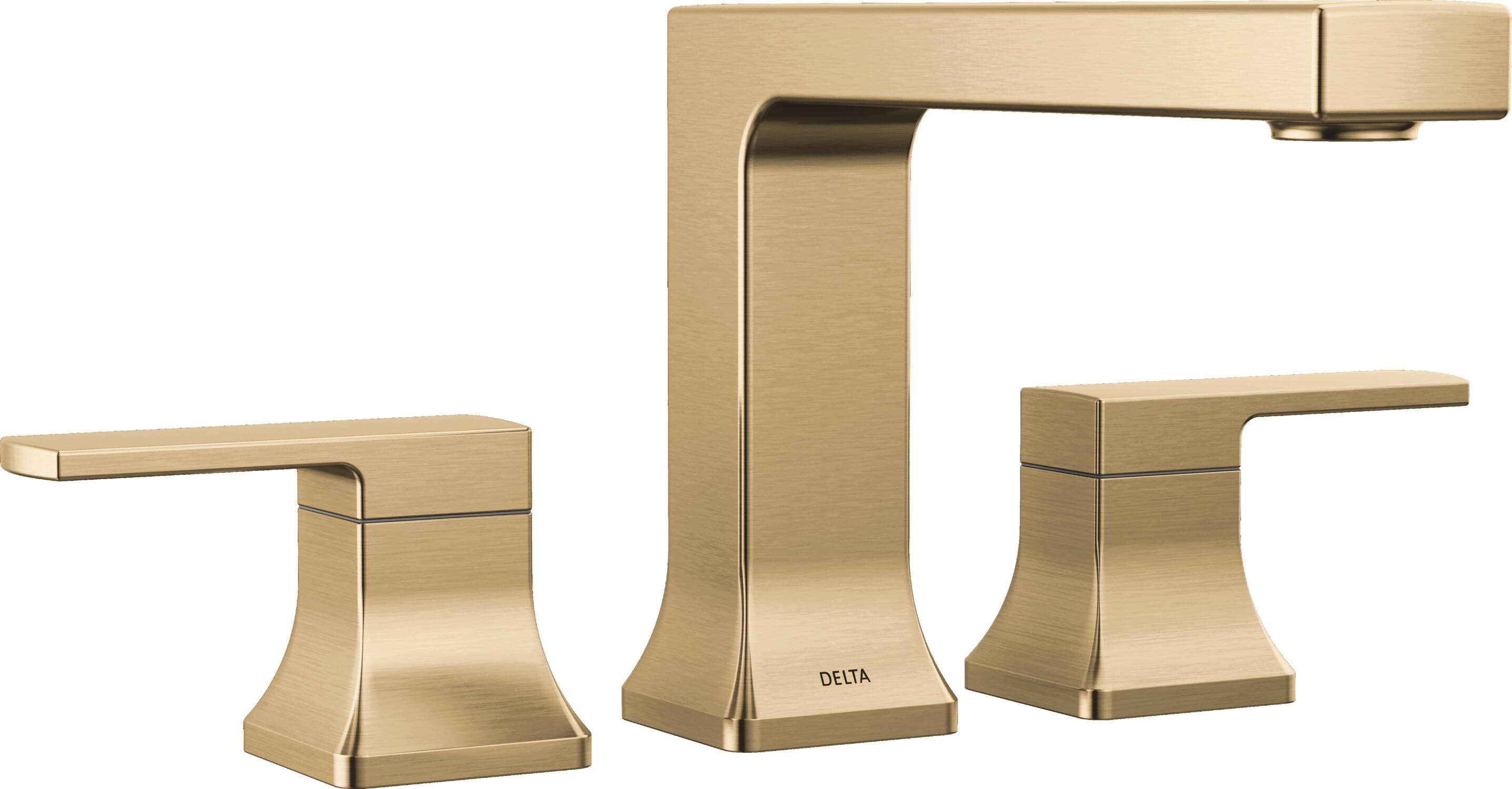 Delta T2737-CZ Velum Champagne Bronze 2-handle Deck-mount Roman Low-arc Bathtub Faucet