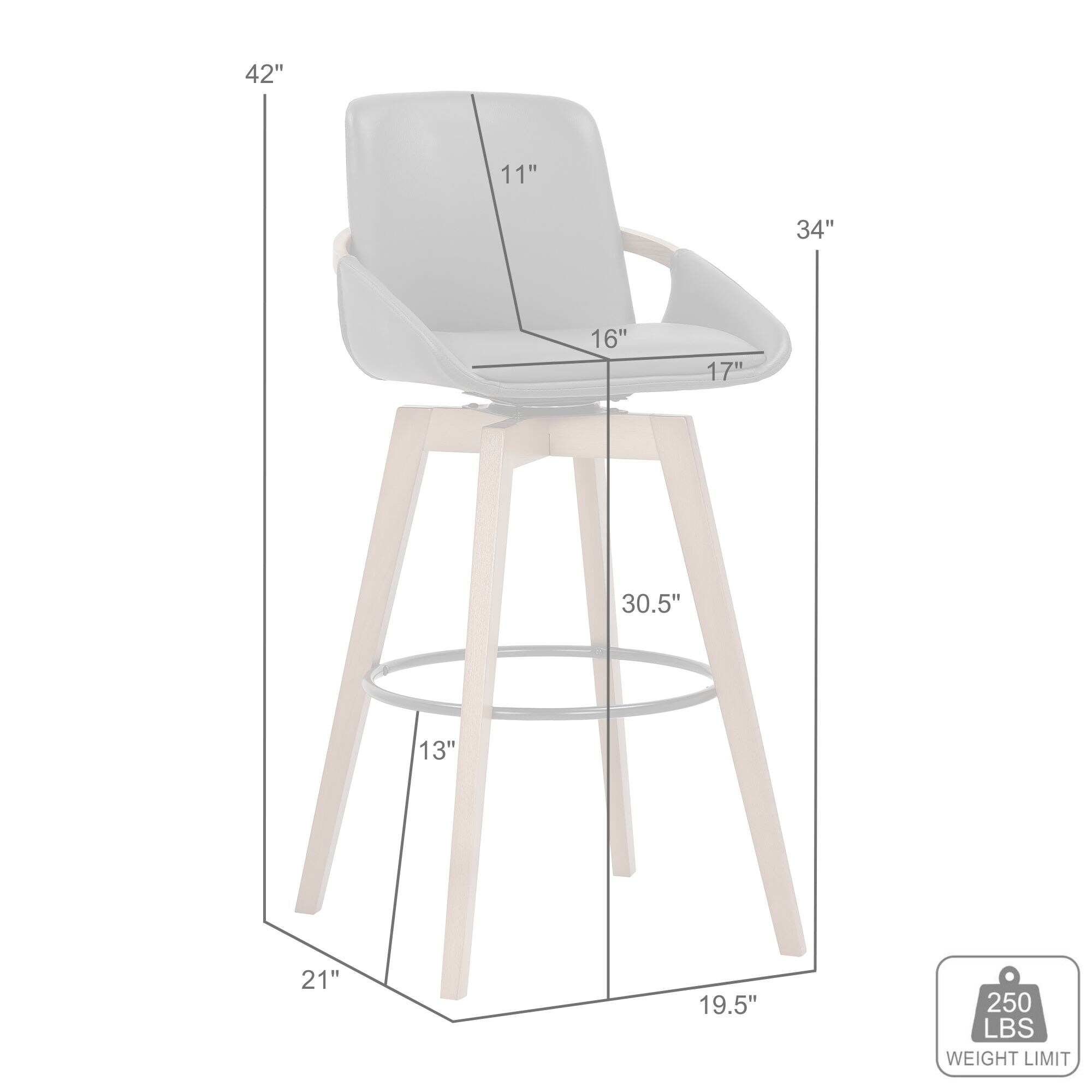 Armen Living LCBABABLGR30 stools - View #6
