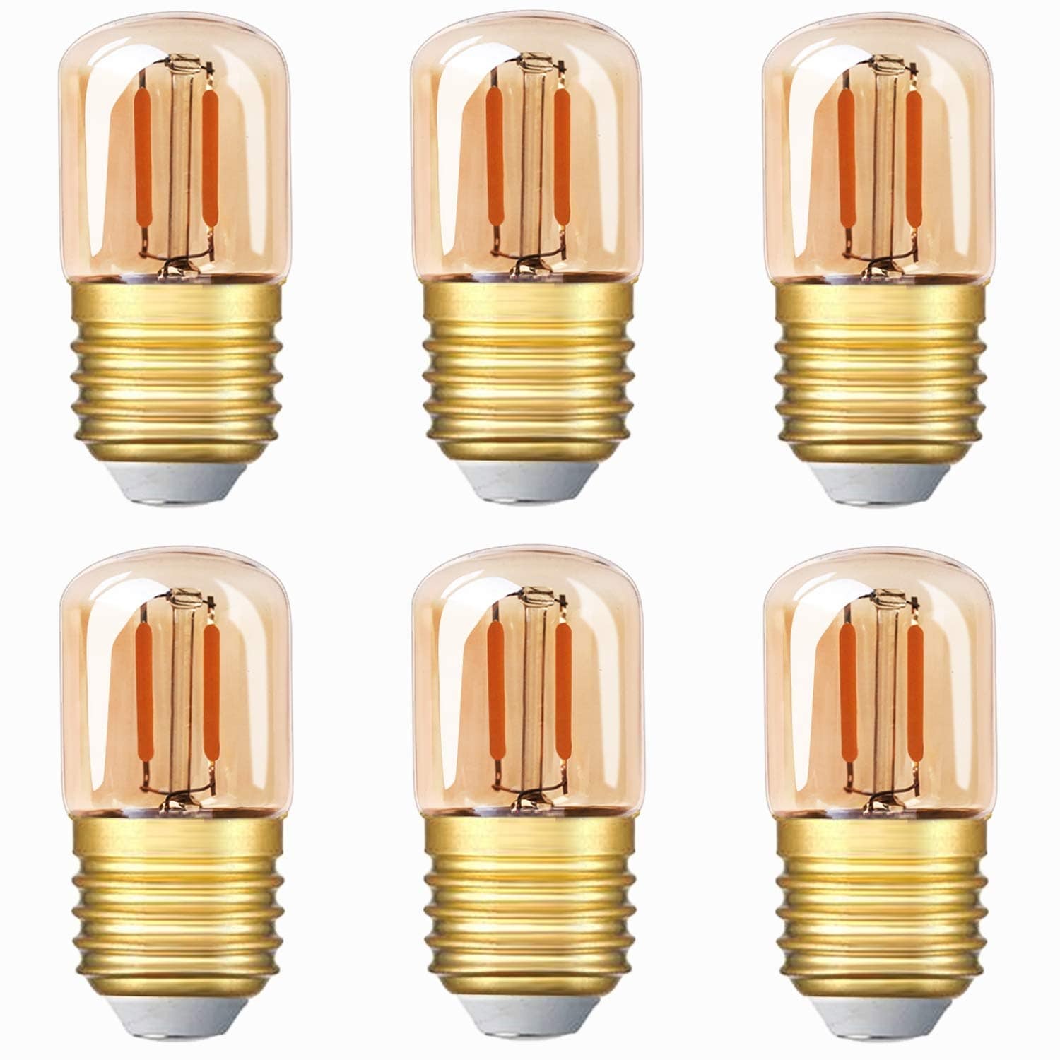 AOIZGMY  Low Watt LED Light Bulb 1W E26 Mini Edison Amber Glass Night Light Warm White 2200K 80LM Vintage Decorative Indoor Outdoor Use for