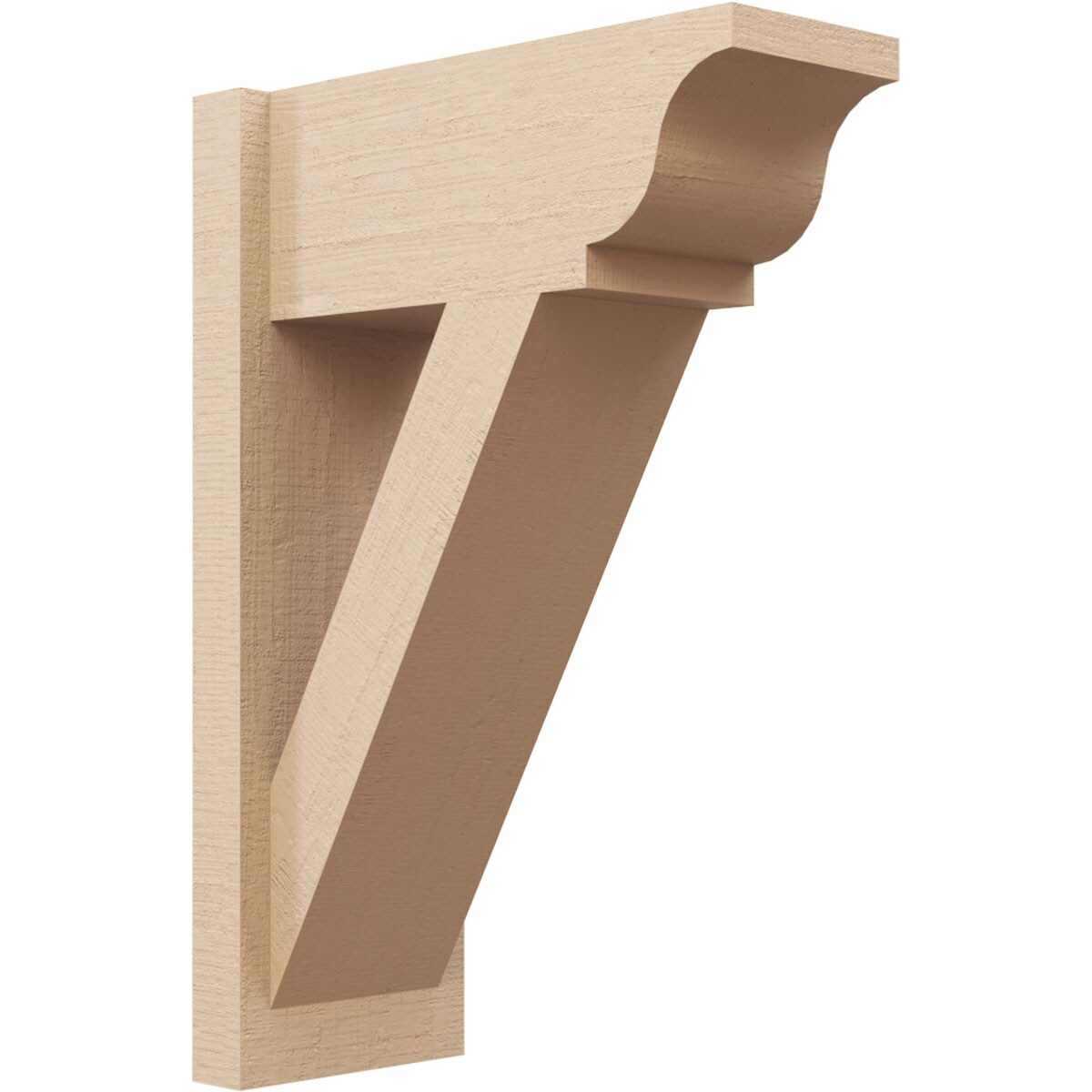 Ekena Millwork 2134702 Timberthane Rough Cedar Faux Wood Traditional Outlooker 8-in W x 18-in D x 26-in H Primed Tan