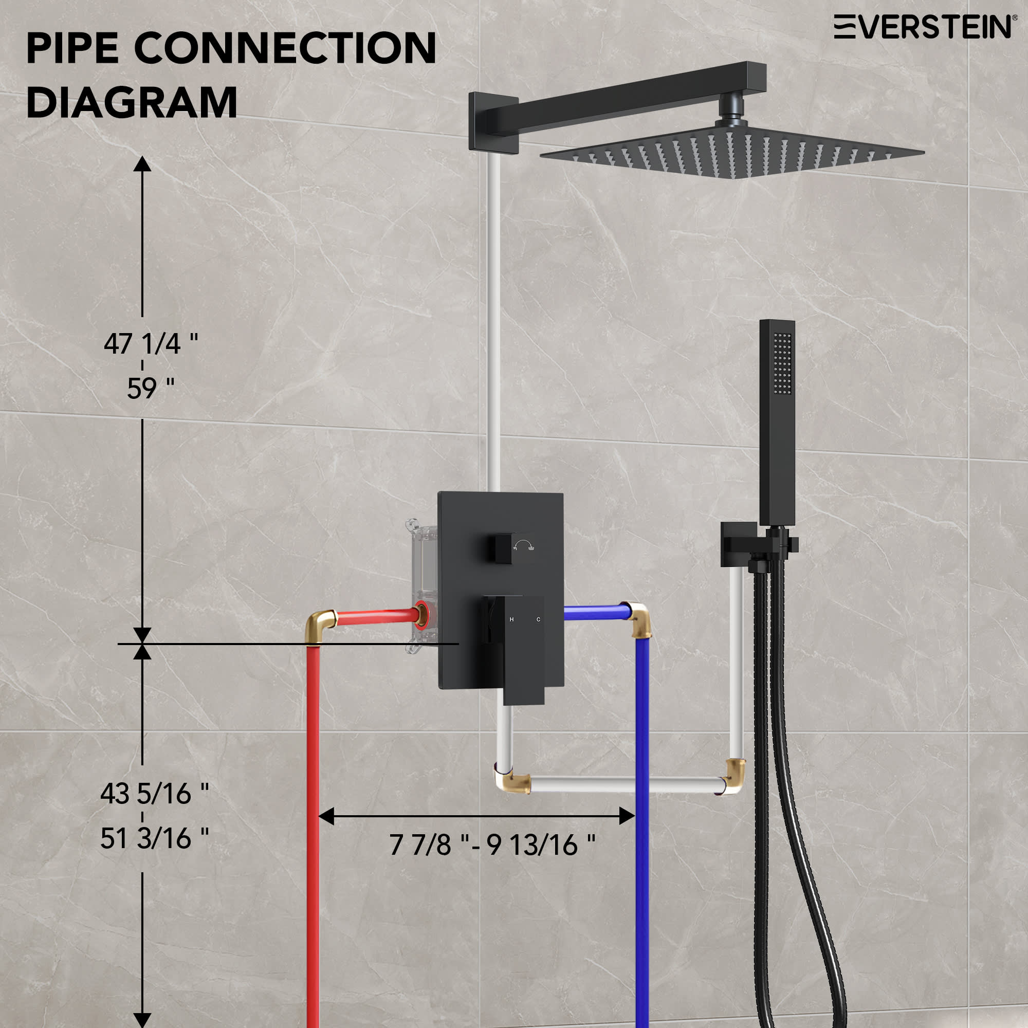 EVERSTEIN M6066BI-10BL Tub-Shower-Faucets - View #10
