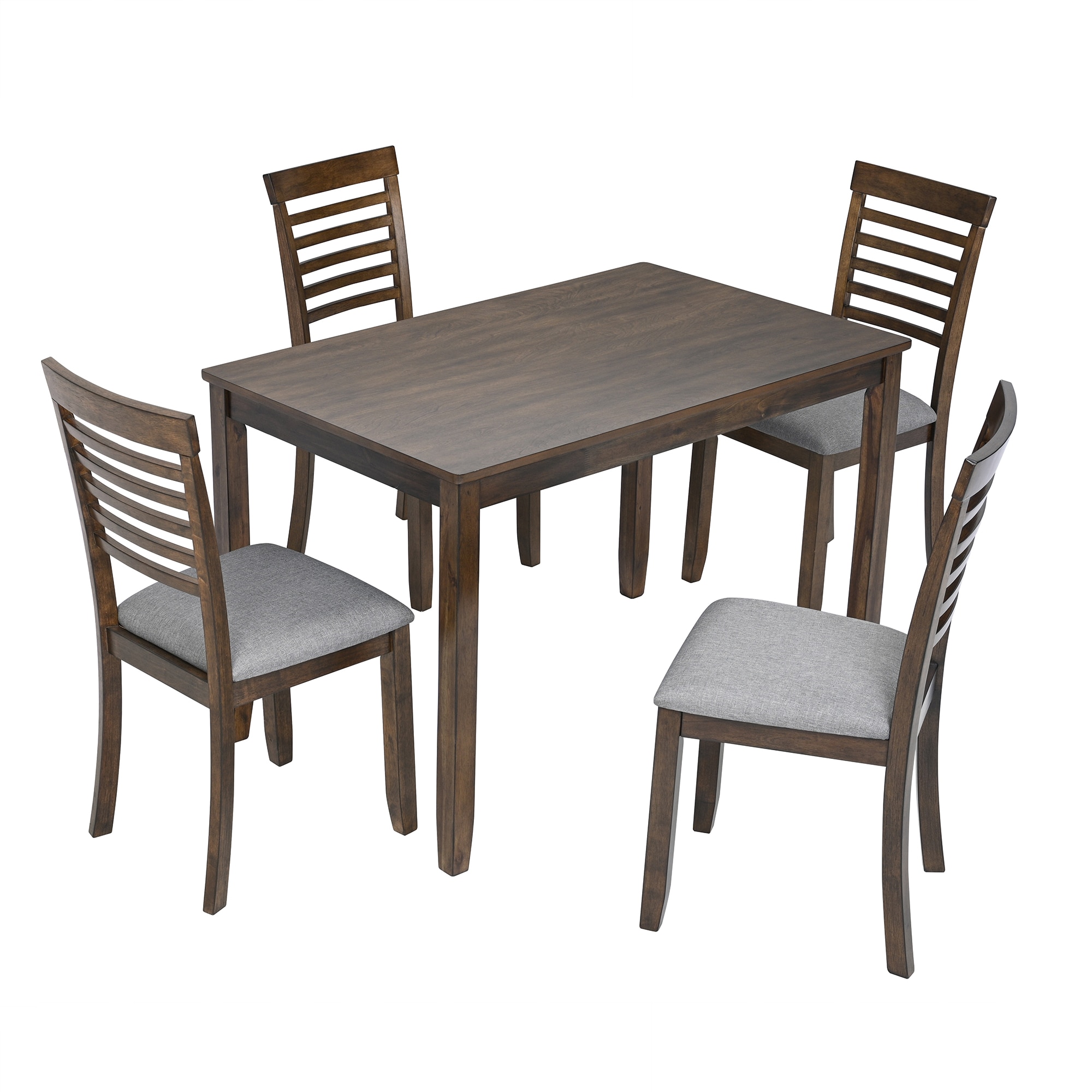 Sumyeg TR-SH000122AAB 5 Piece Modern Dining Set Walnut Contemporary/Modern Dining Room Set with Rectangular Table ( Seats 4 )