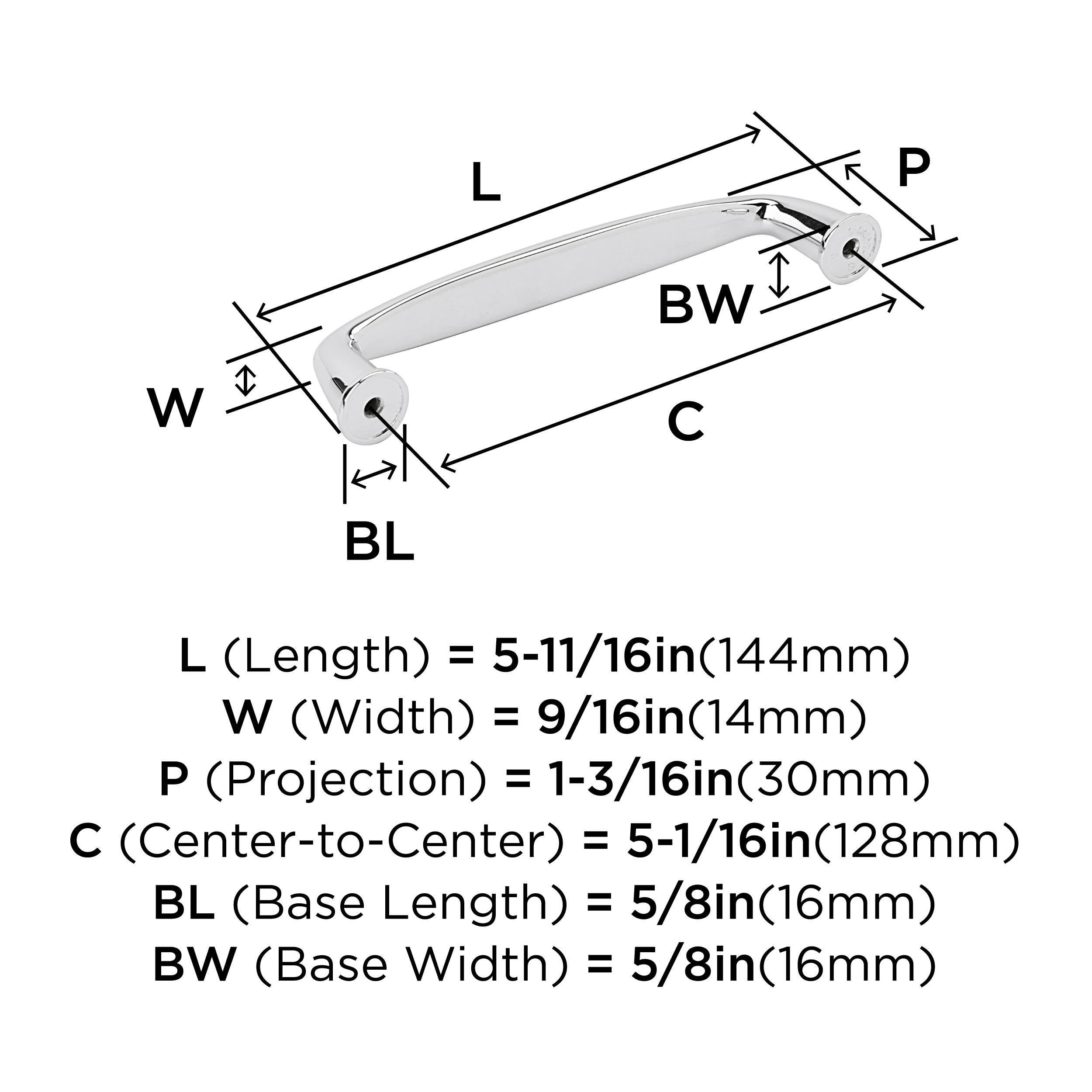 Polished Chrome 5-1/16" Cabinet Drawer Pull with Mounting Hardware