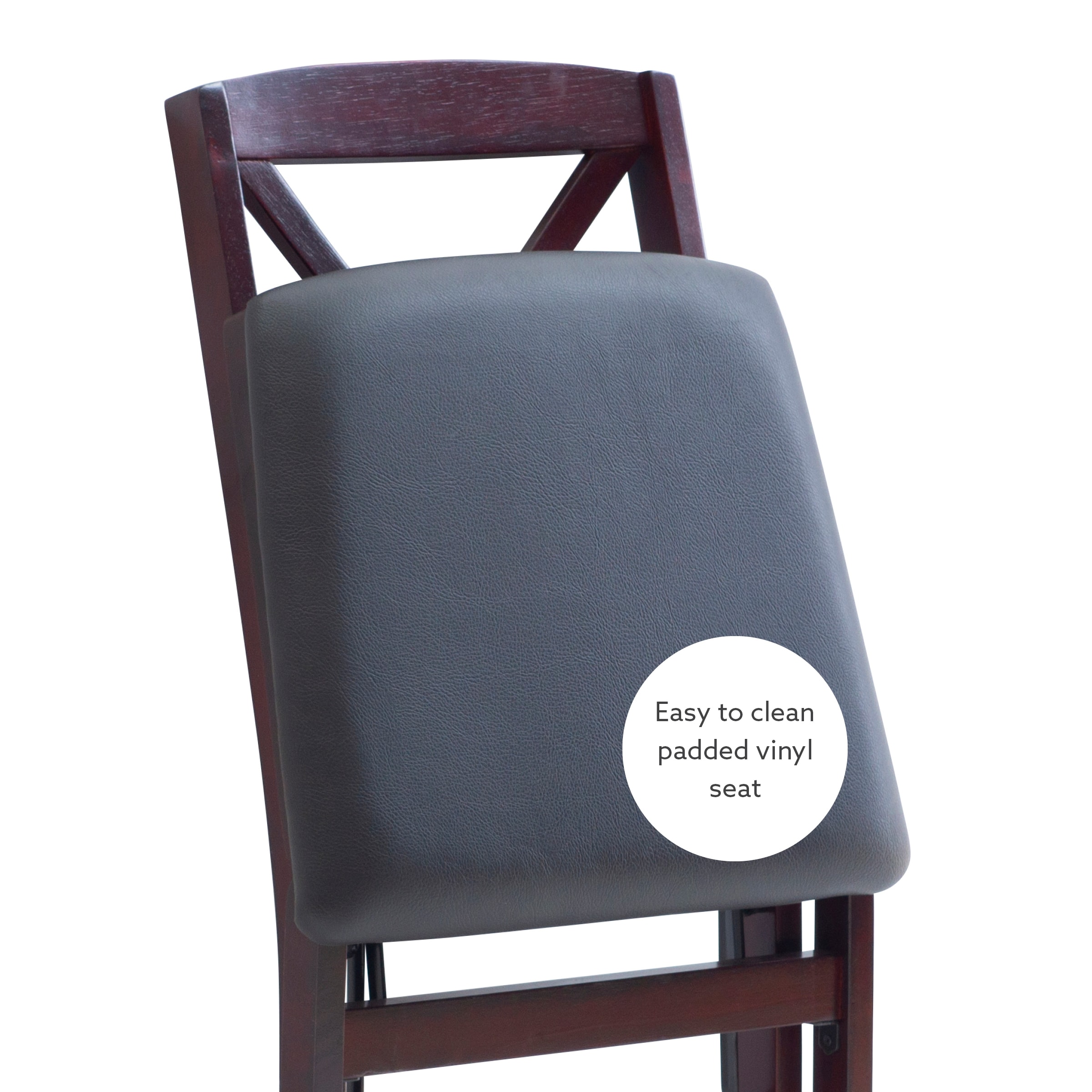 Brown Faux Leather High Cross Back Side Chair Set