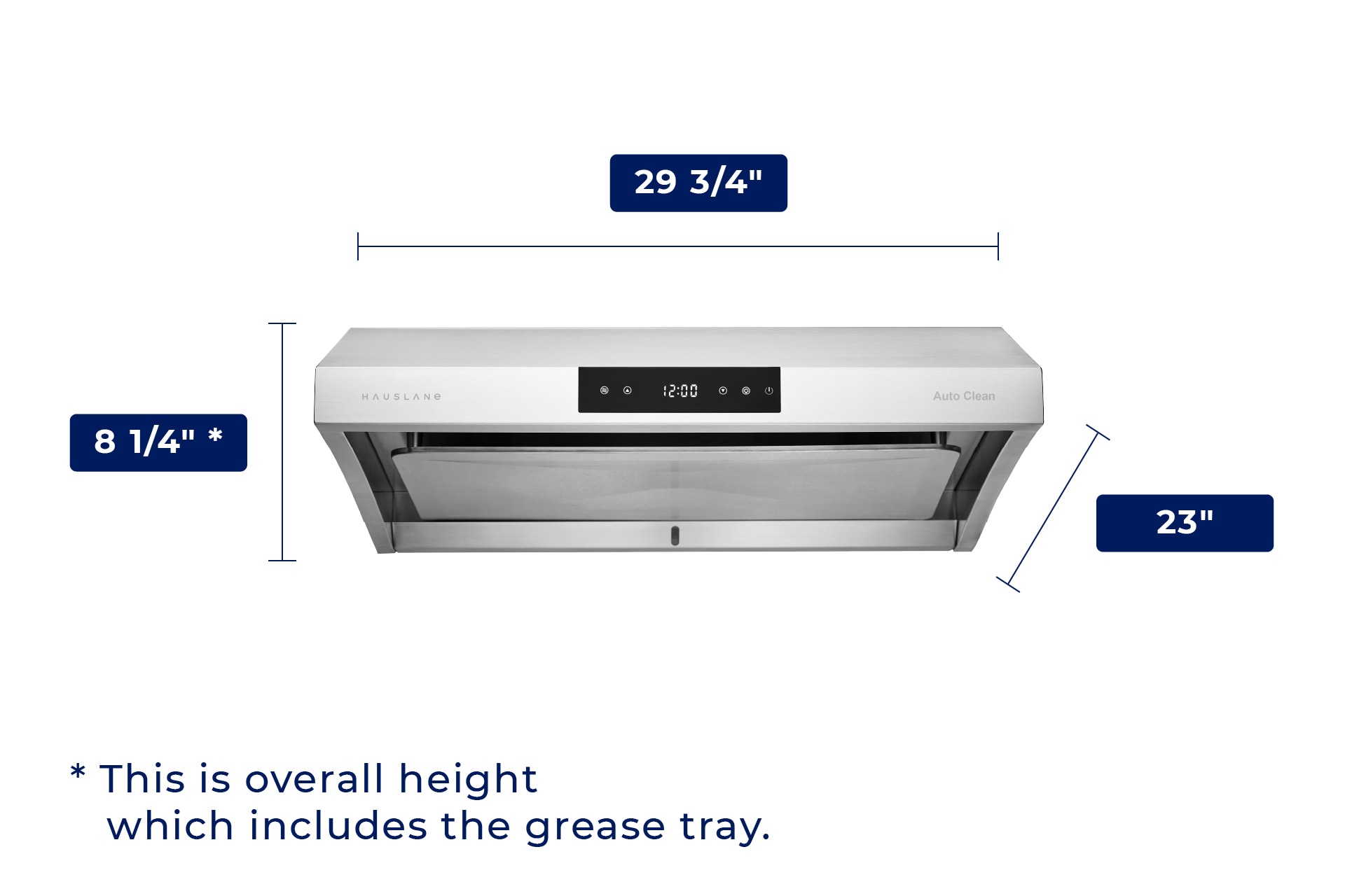 Hauslane Chef Series 30-inch B018 Convertible Under Cabinet Range Hood,  3-Way Venting, 250 CFM, Perfect for Ductless Kitchen - Bed Bath & Beyond -  31955199