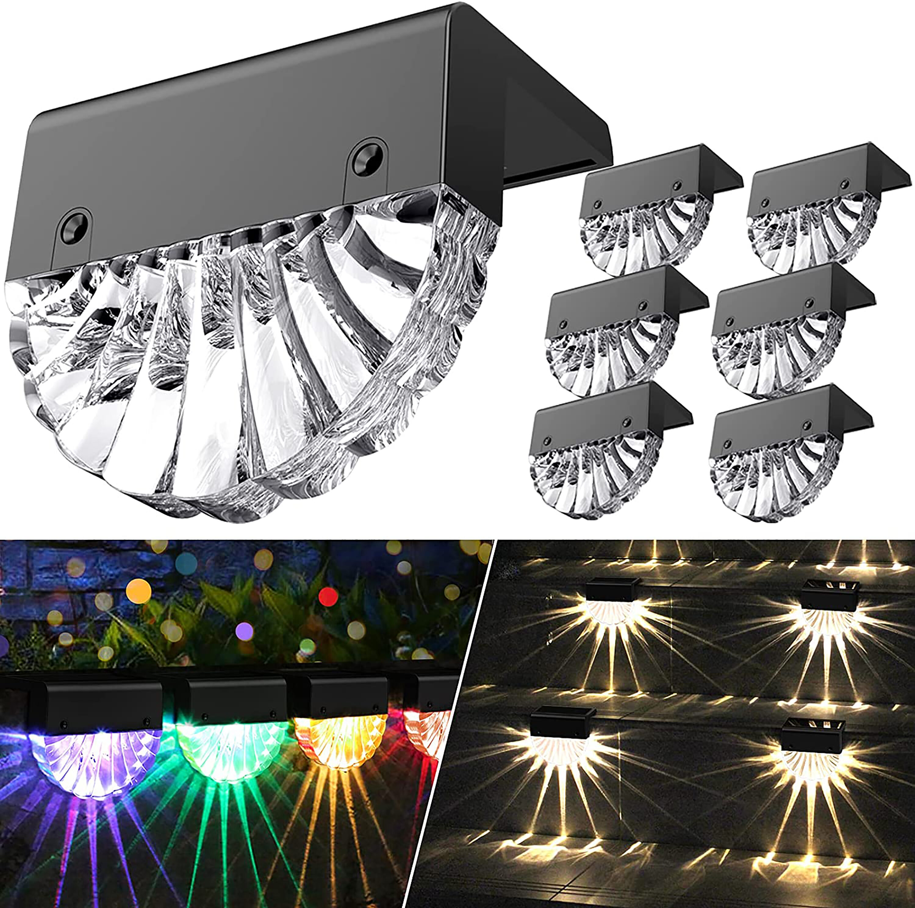 STLA10 6-Pack 6W Low Voltage 10 LED Outdoor Step Lights, 12V LED Deck  Lights Landscape Lights