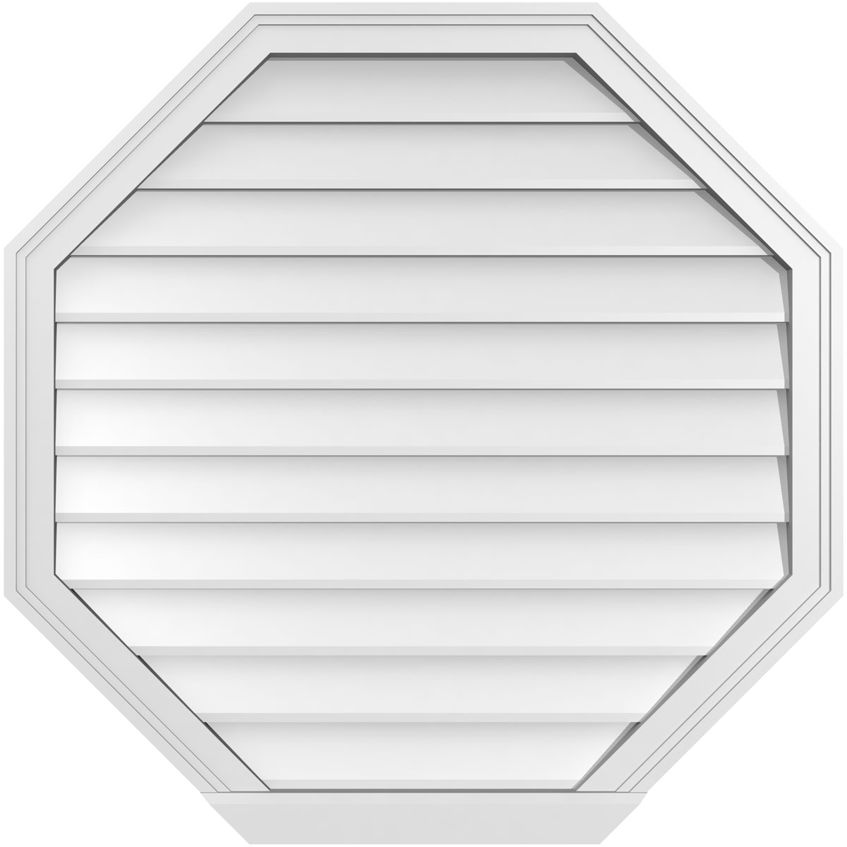 Ekena Millwork GVPOC34X3403SN 34-Inches x 34-Inches Off-white Octagon PVC Gable Louver Vent