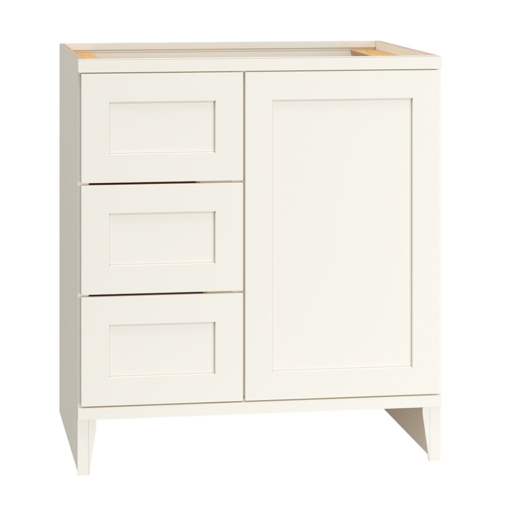 Diamond Express 323 3VSD303421L Jamestown 30-in White Bathroom Vanity Base Cabinet without Top