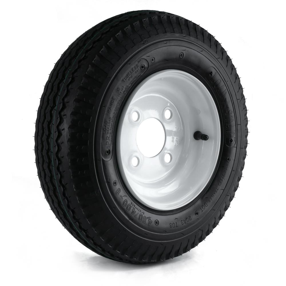 Kenda Loadstar Trailer Tire and 4 hole Wheel 4 4 480 400 8 Lrc