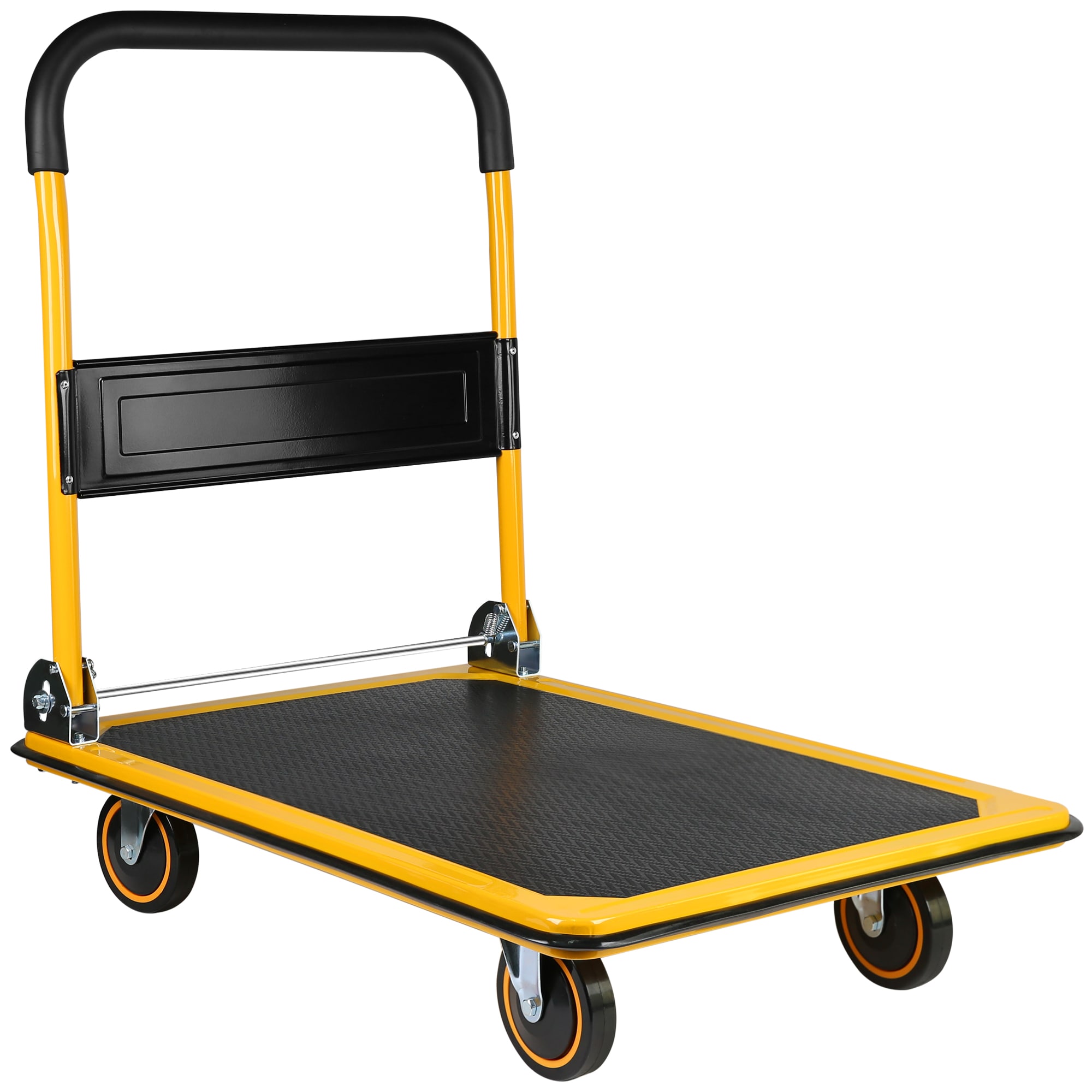 Kahomvis YS-QPW1-278 660-lbs. Capacity 4 -Wheel Yellow Steel Standard duty platform truck