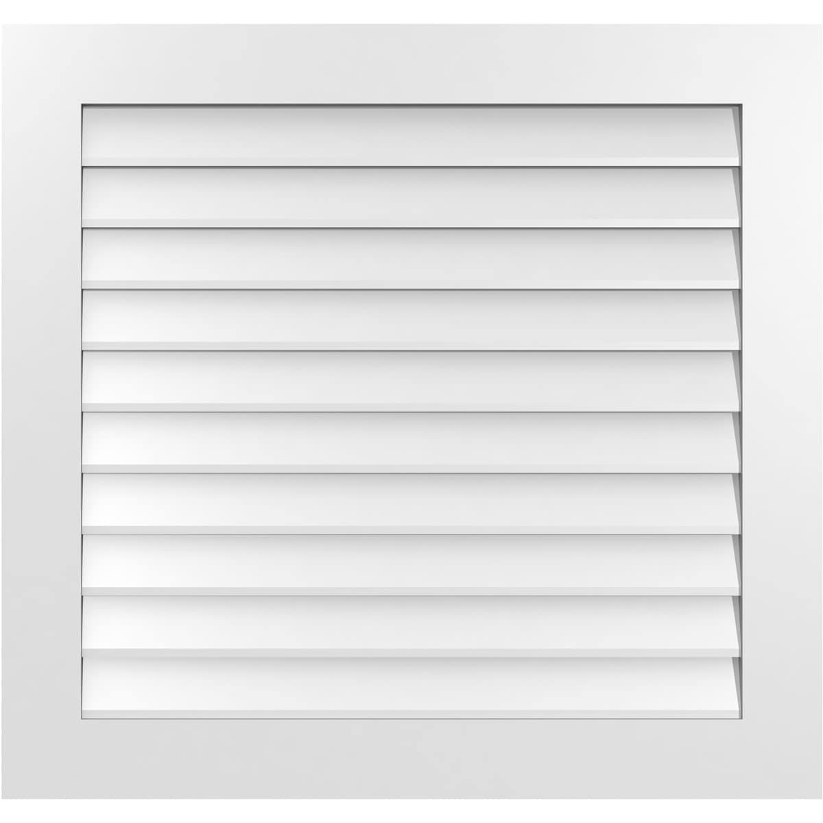 Ekena Millwork GVPVE36X3401SN 36-Inches x 34-Inches Off-white Rectangle PVC Gable Louver Vent