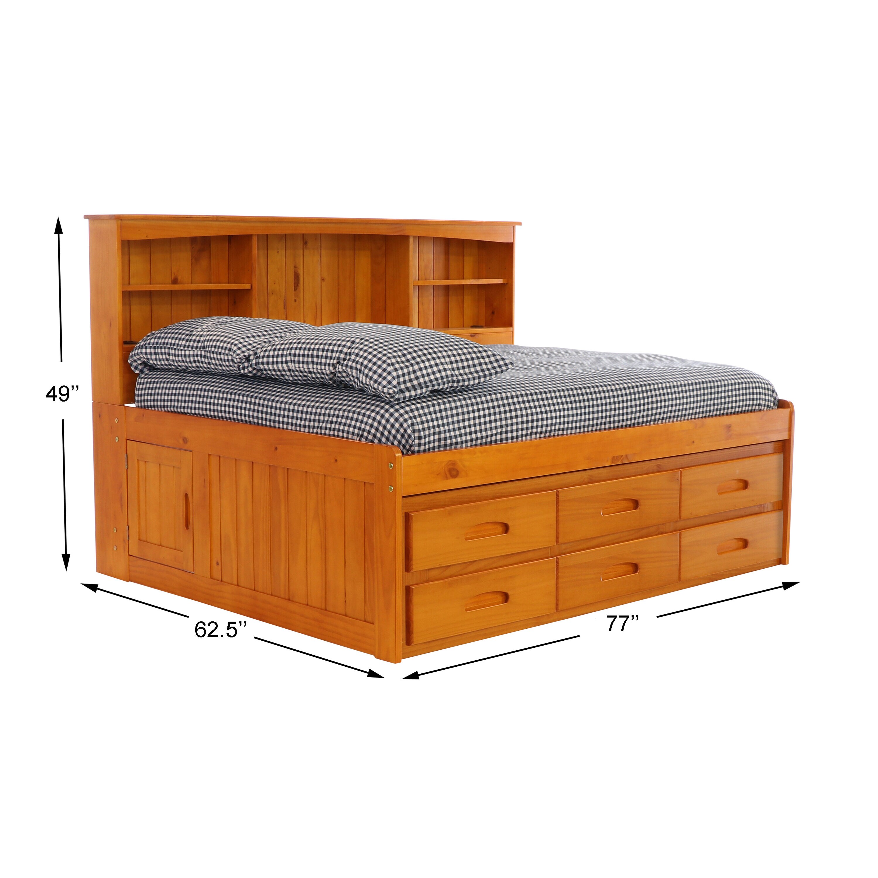 Oshome Warm Honey Full Wood Daybed With Storage 82123k6 22 At 5328