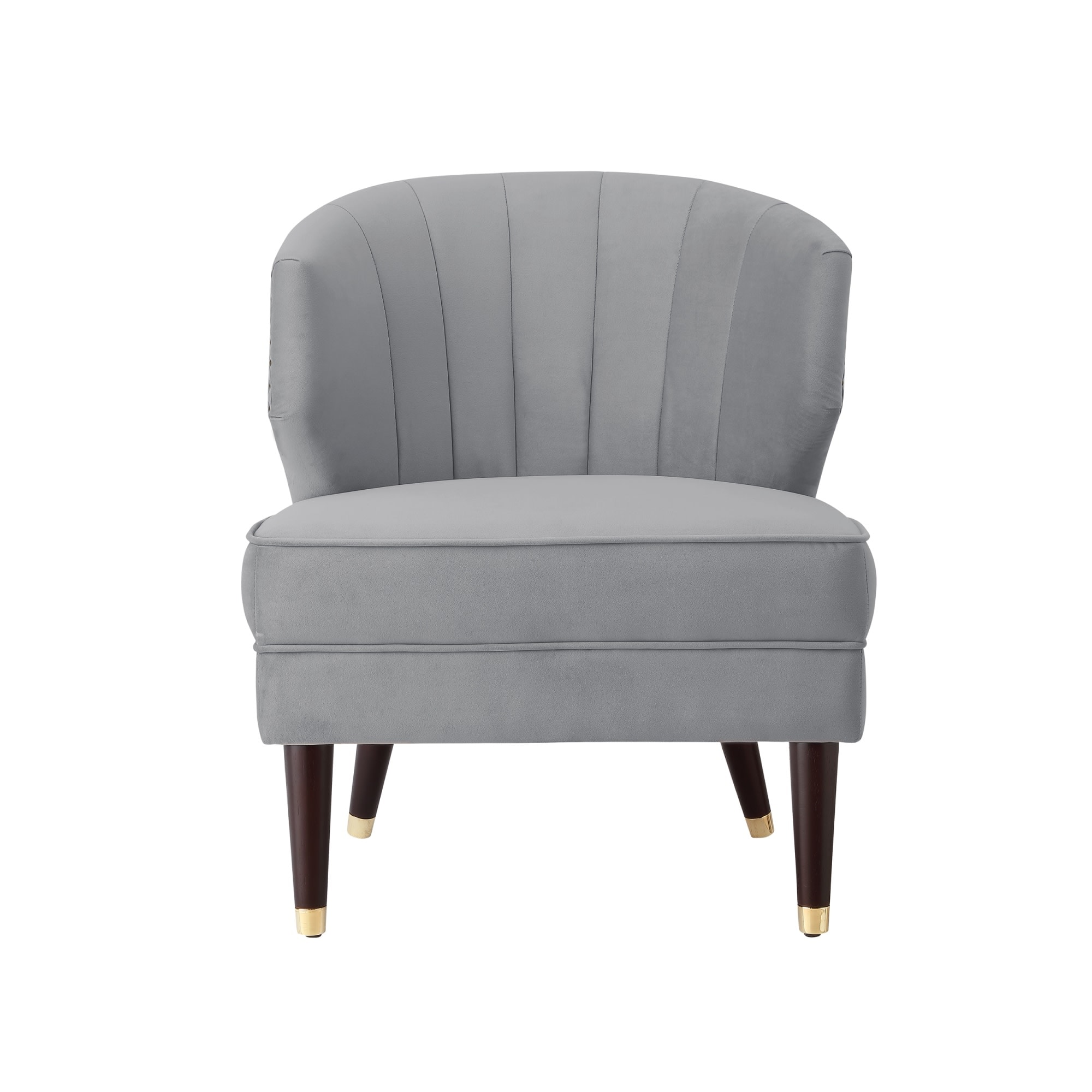 Nicole Miller NAC110-02GG-LS Harold Modern Grey/Gold Velvet Accent Chair