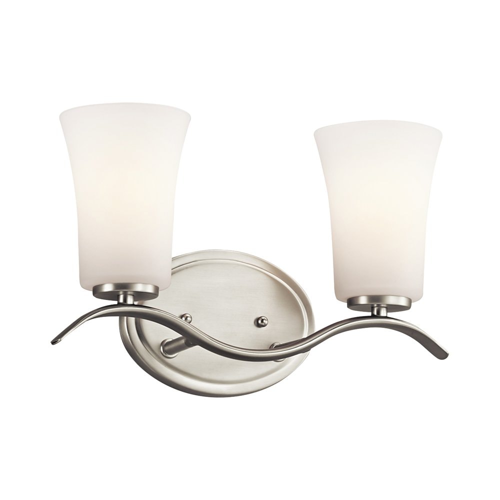 Kichler 45375NI Armida 14-in 2 -Light Brushed Nickel Transitional Vanity light