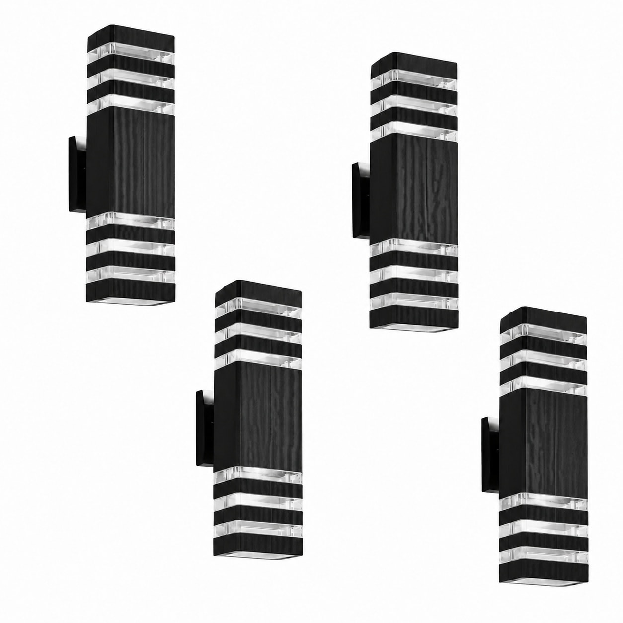Aoibox  Square Integrated LED Vanity Light Bar 11 8 in 4 Light Warm White Aluminum Wall Fixture for Bathroom
