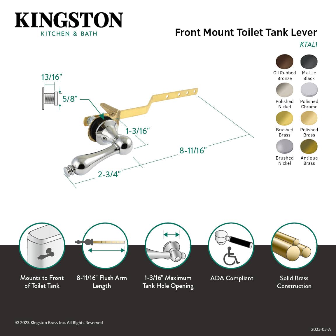 Kingston Brass KTAL3 Flush-Lever - View #3