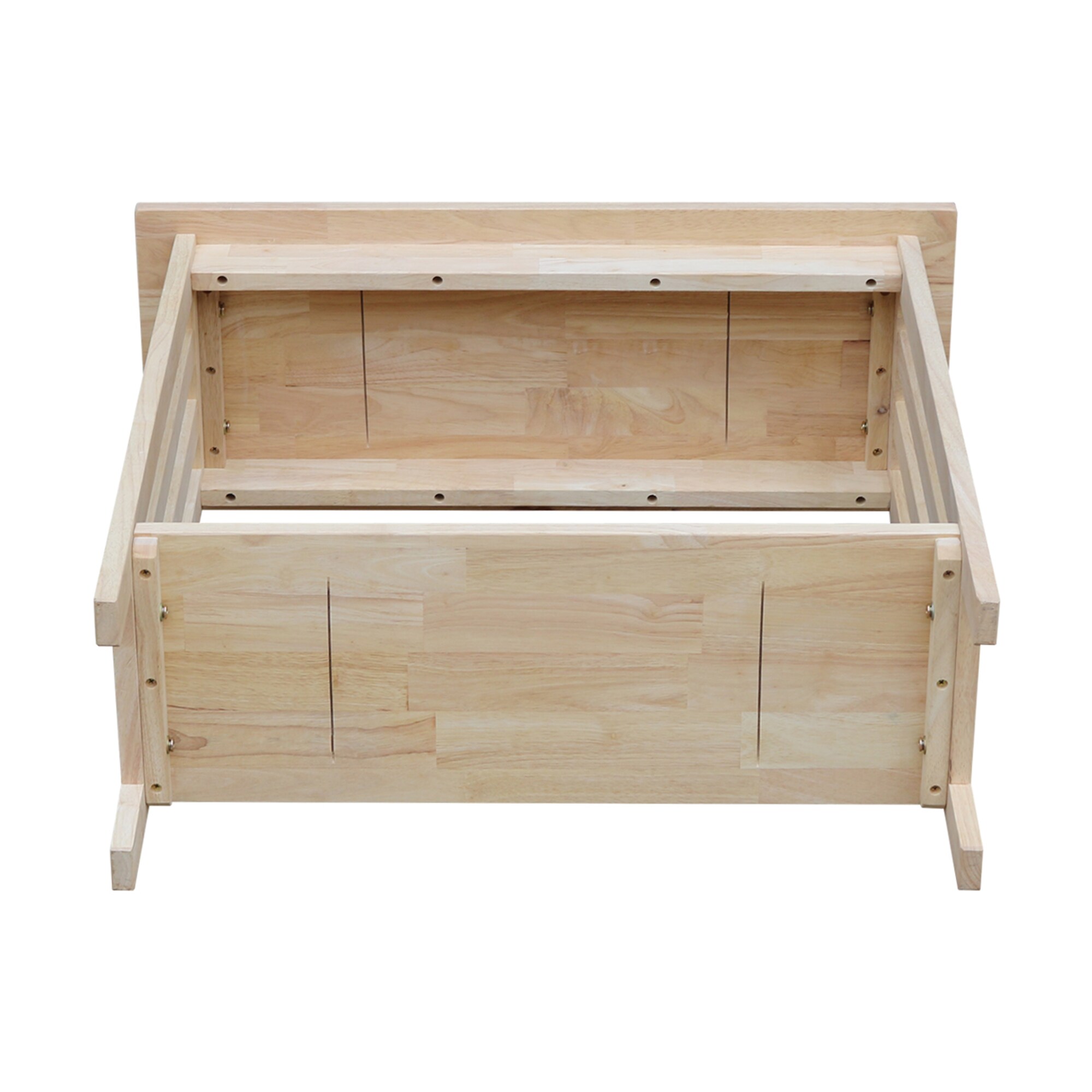 Unfinished Solid Wood Mission Entry Table with Shelf