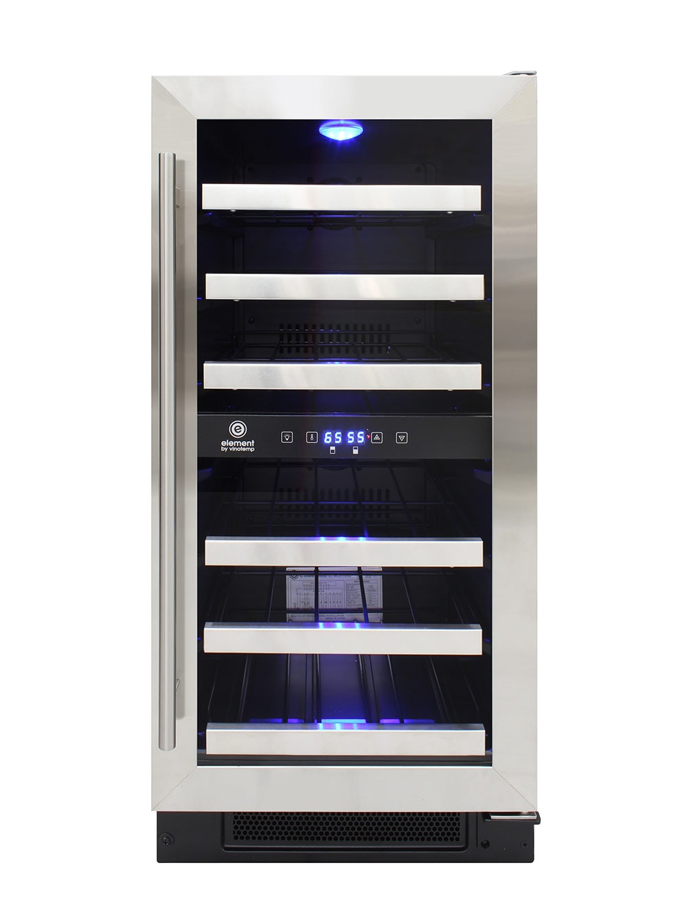 Vinotemp 28-Bottle Dual-Zone Wine Cooler Stainless 