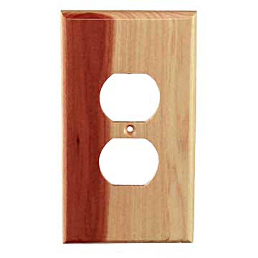 Sierra Lifestyles 682408 1 -Gang Specialty Size Tennessee Aeromatic Cedar Wood Indoor Duplex Wall Plate