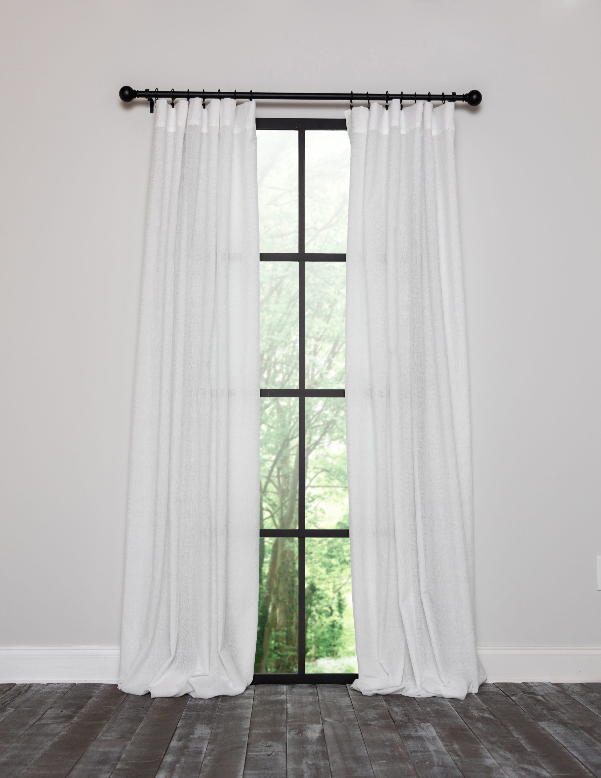 MANOR LUXE ML1932554108WT 108-Inches White Semi-sheer Rod pocket Single curtain panel
