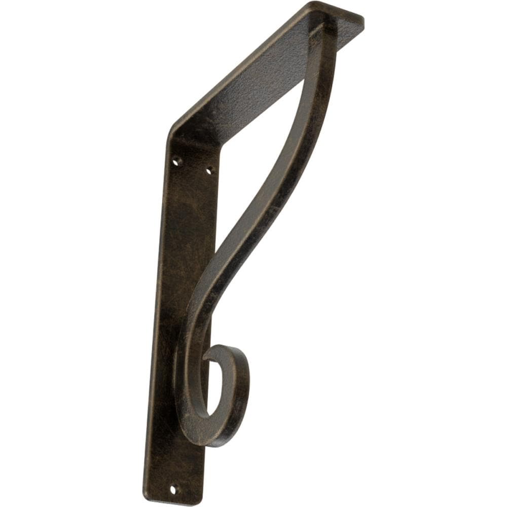 Ekena Millwork BKTM01X05X08SASAPG Ashford Single Ashford 5.5-in x 1.5-in x 8-in Antique gold Wrought iron Wall bracket
