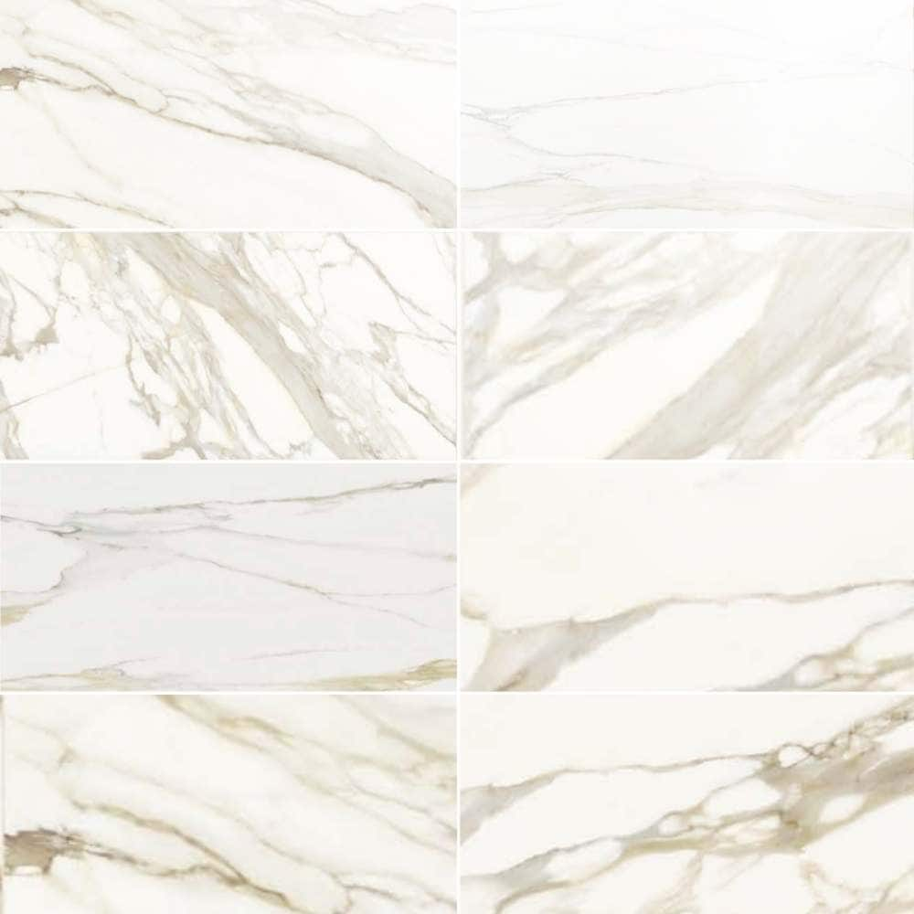 Porto Calacatta Gold 12-in x 24-in Polished Porcelain Marble Look Floor and Wall Tile (13.56-sq. ft/ Carton) | - The Tile Life TFLOR1224GG