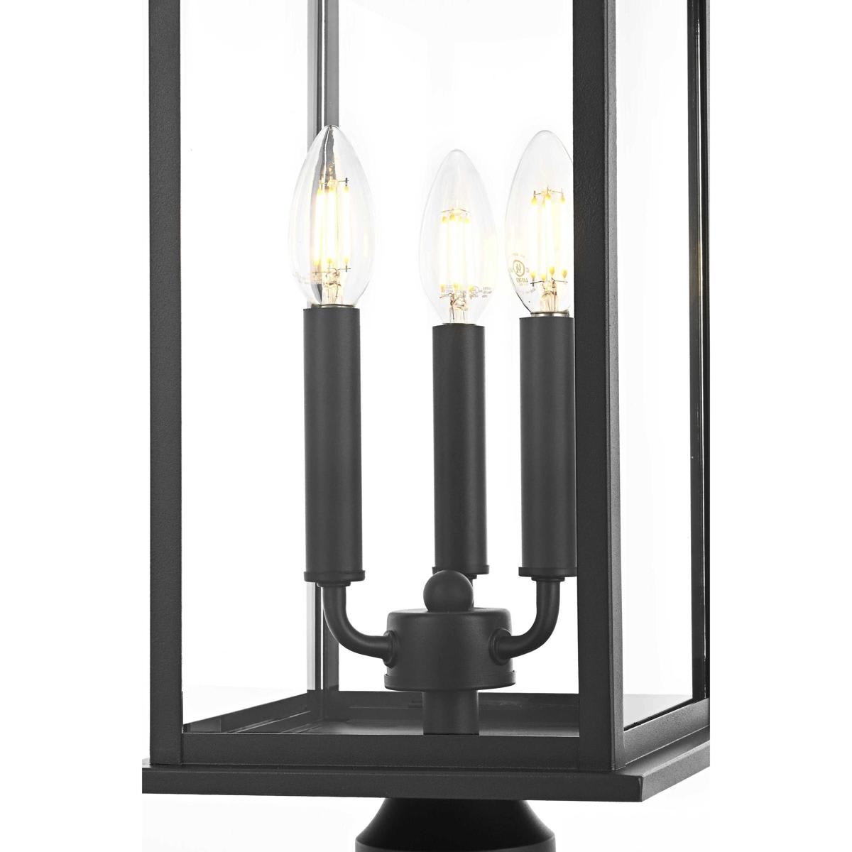 Elegant Lighting OD503P24BK Shepard 3 Light 235 inch Black Outdoor Post ...