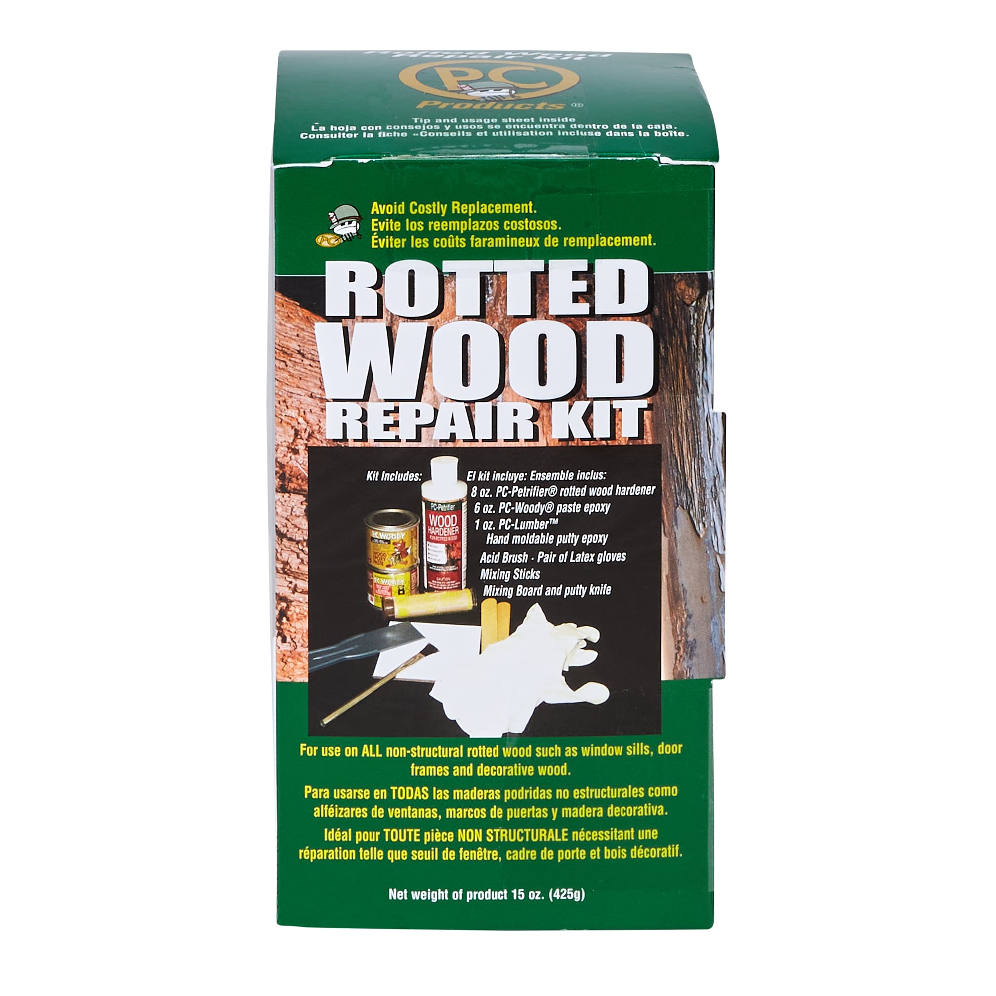 Wood Epoxy Paste Repair Filler Restoration Patch Paintable PC-Woody 12 Oz  New