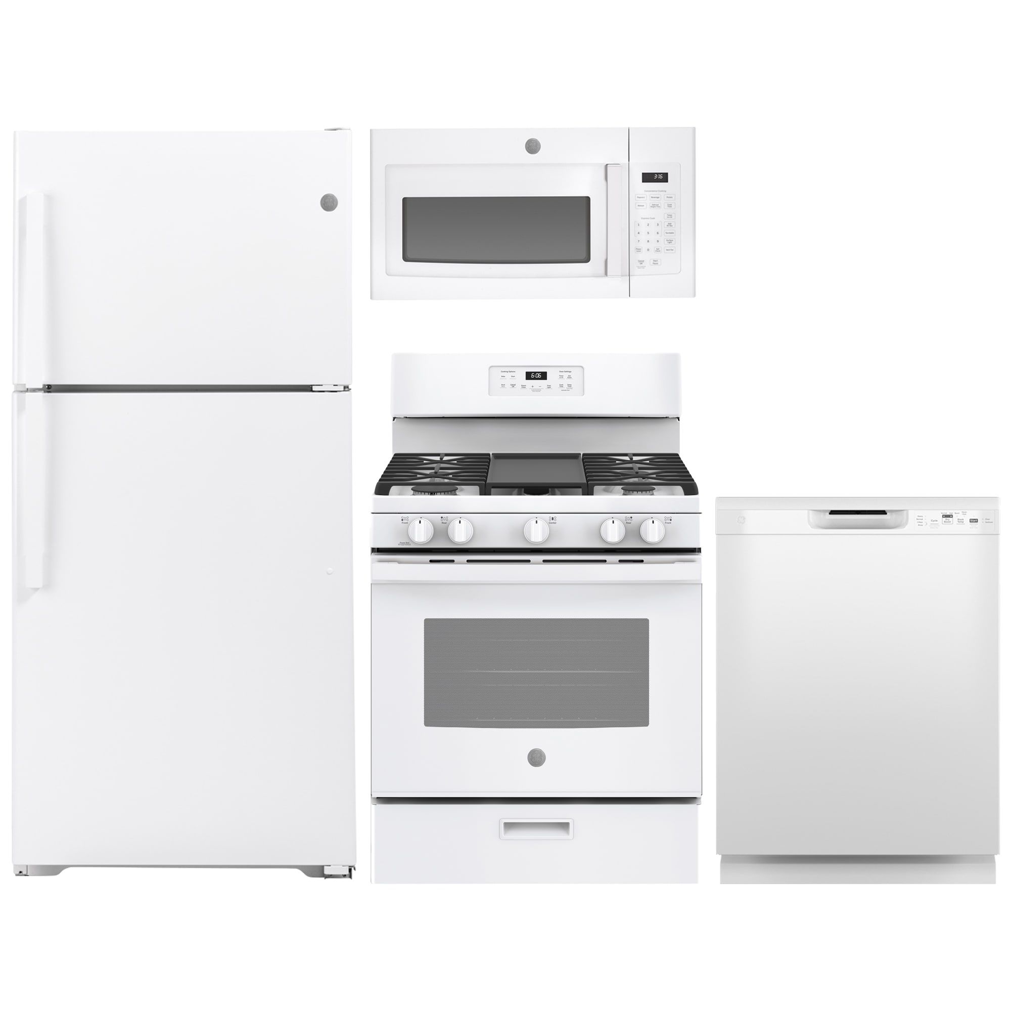 GE White Kitchen Appliance Packages at