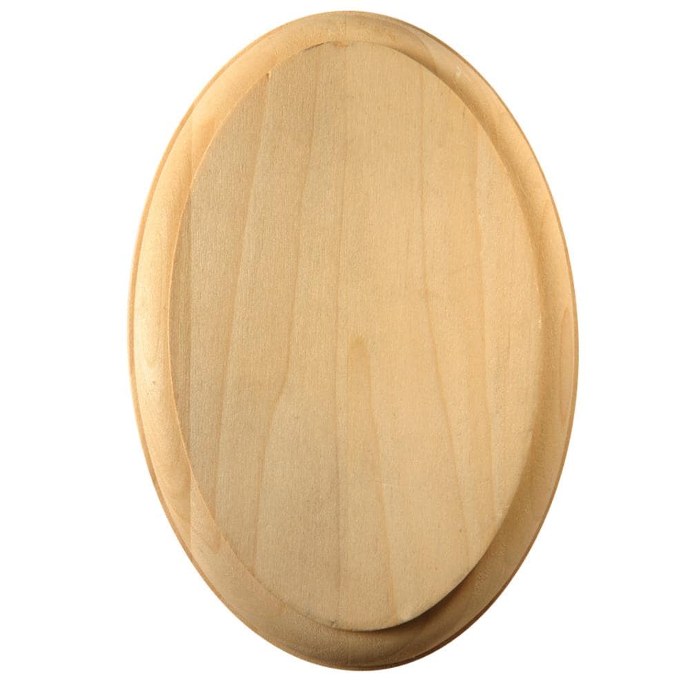  LJ-7027-M 4.4375-in x 6.5-in Oval Unfinished Poplar Wood Rosette