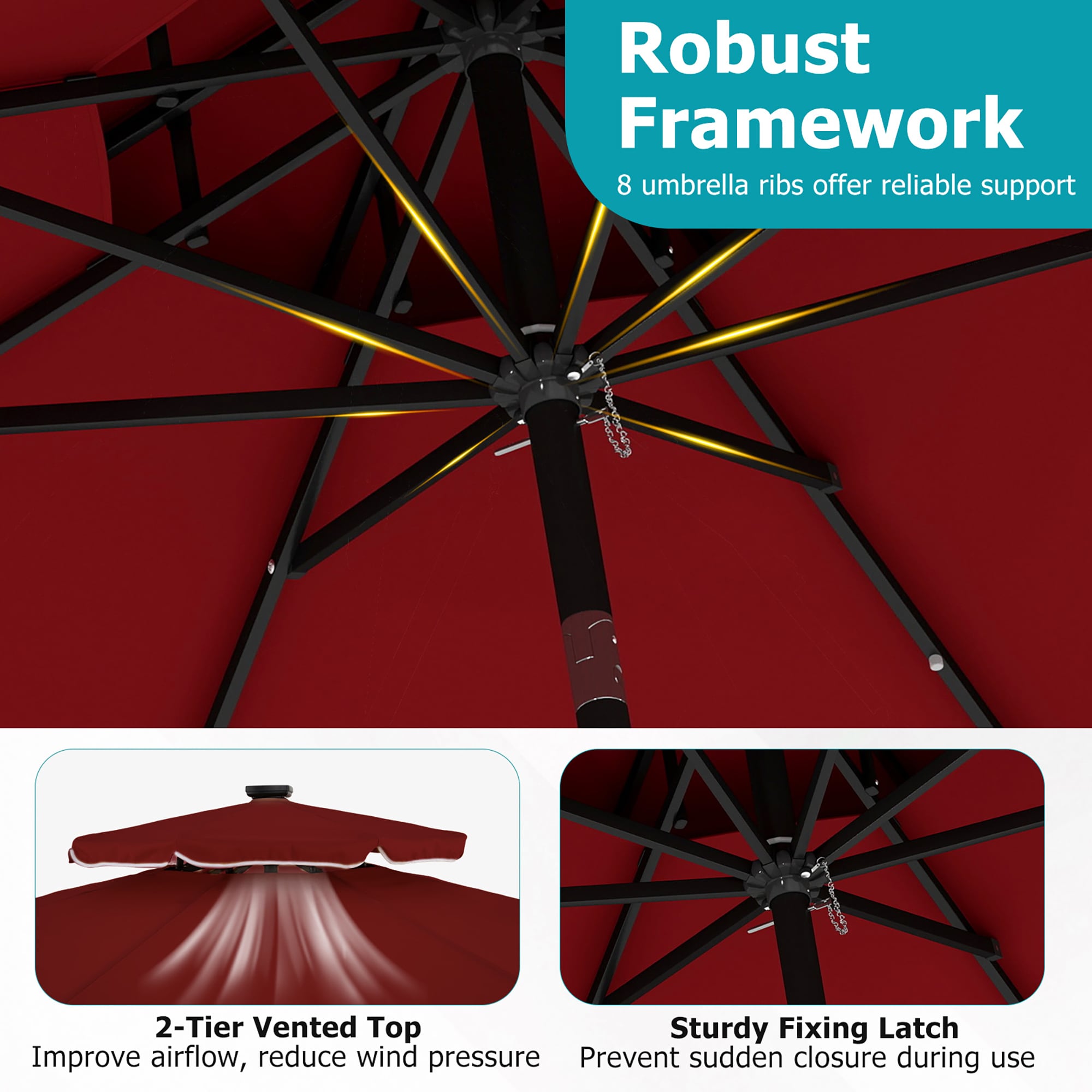 Costway HCST13889 Umbrellas-2 - View #3
