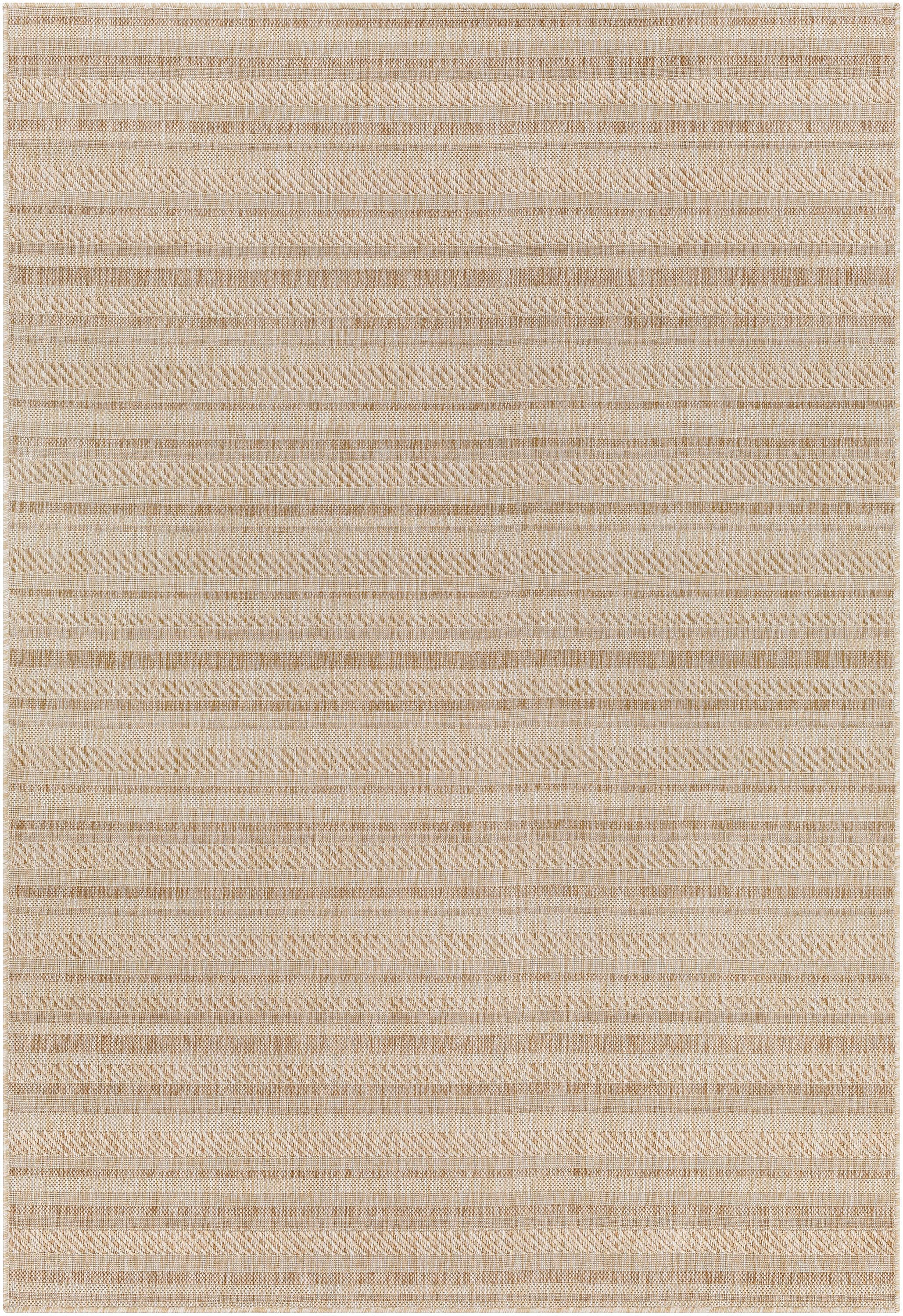 Livabliss EAG2409-2211 Eagean 2 x 3 (ft) Flatweave Polypropylene Cream/Light brown Rectangular Outdoor Stripe Area rug