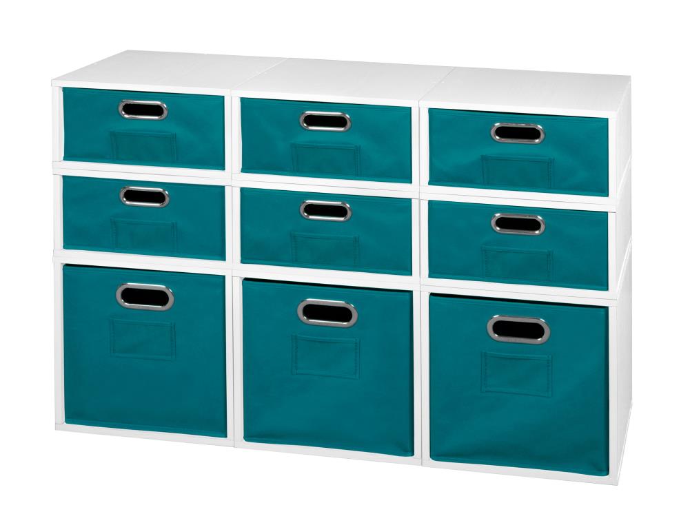 Niche 13-Pack Cubo 39-in W X 26-in H X 13-in D White Wood Grain/Teal ...