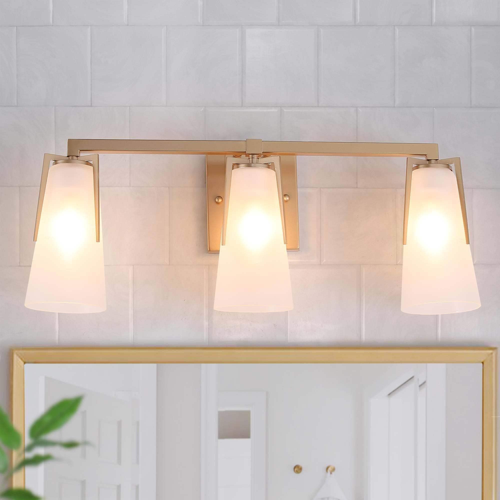 Uolfin UZQAYN-LWS23966-G7 22-in 3 -Light Matte Gold Modern/contemporary Vanity light