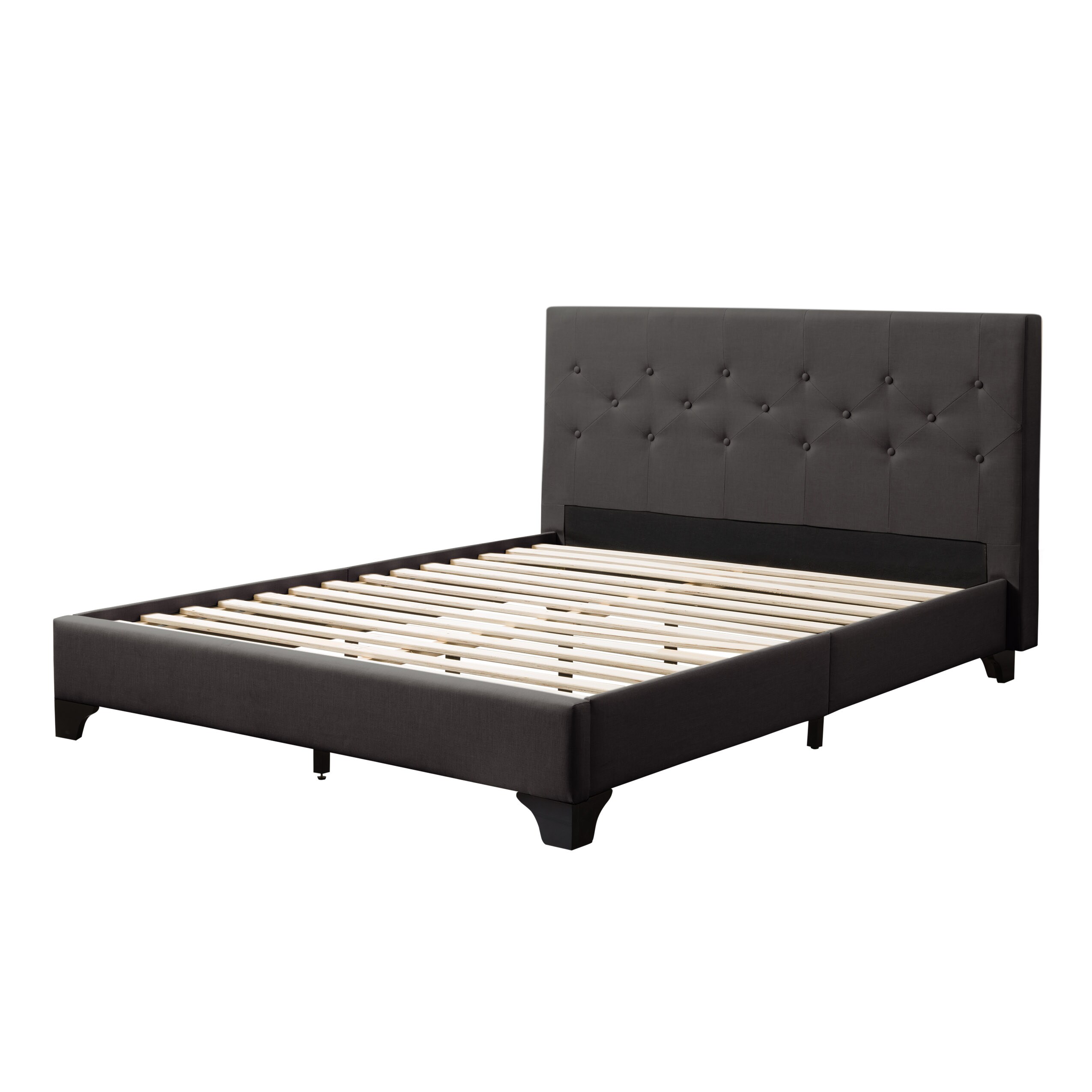 CorLiving BRH-101-Q Nova Ridge Dark Grey Queen Upholstered Panel Bed